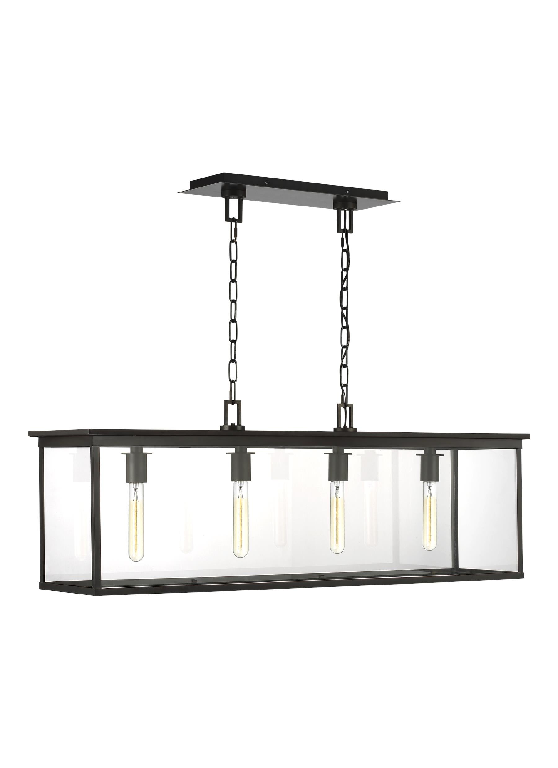 Generation Lighting CO1214HTCP Freeport 4 -Light Heritage Copper Transitional Clear glass Geometric Medium Hanging Pendant light