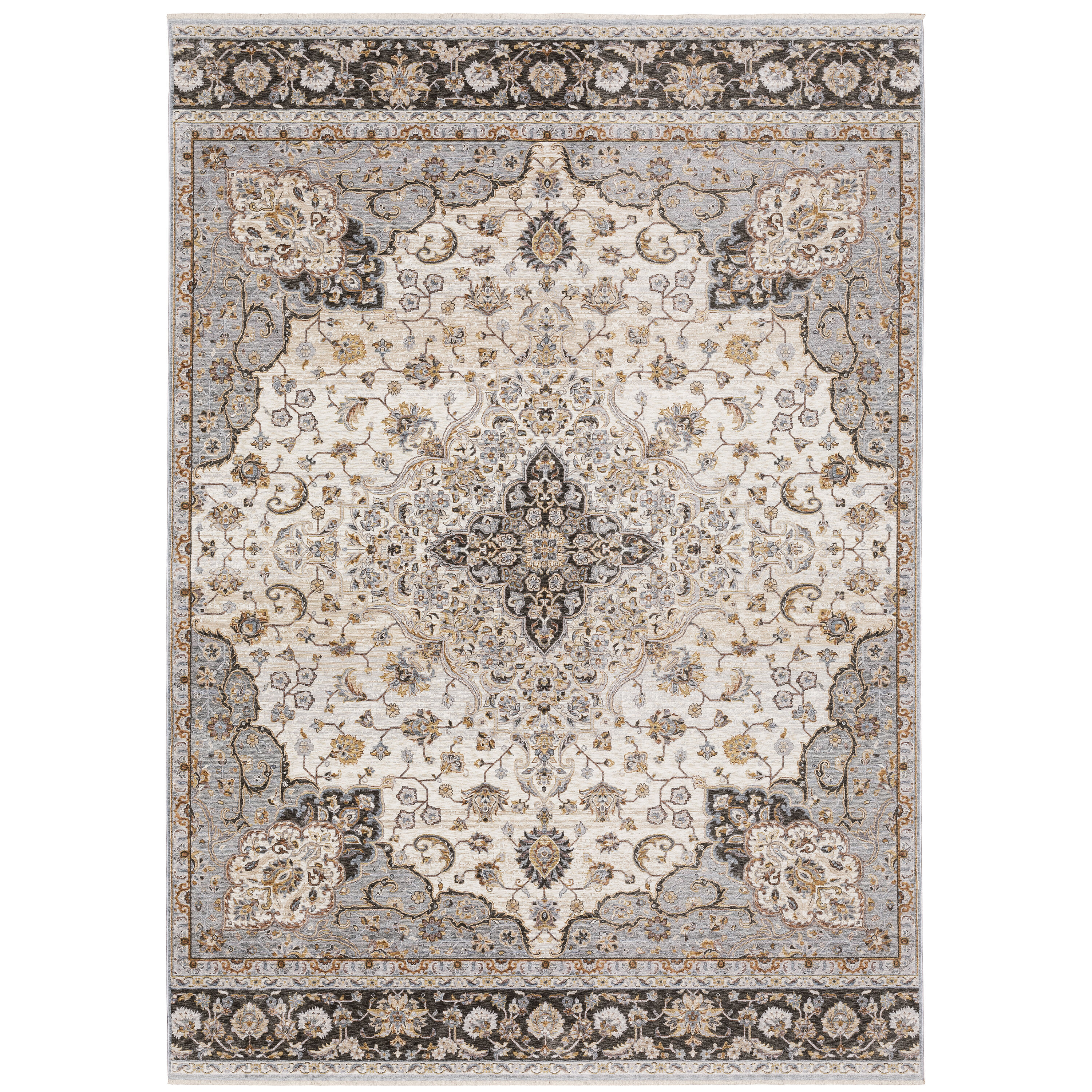 Archer Lane 660MAHAJ17L Linton 8 x 11 (ft) Polyester Ivory Rectangular Indoor Medallion Persian Area rug