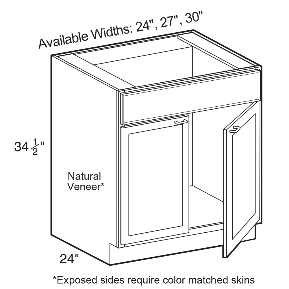 Luxxe Cabinetry Newton 27-in W x 34.5-in H x 24-in D Deep Onyx Sink ...