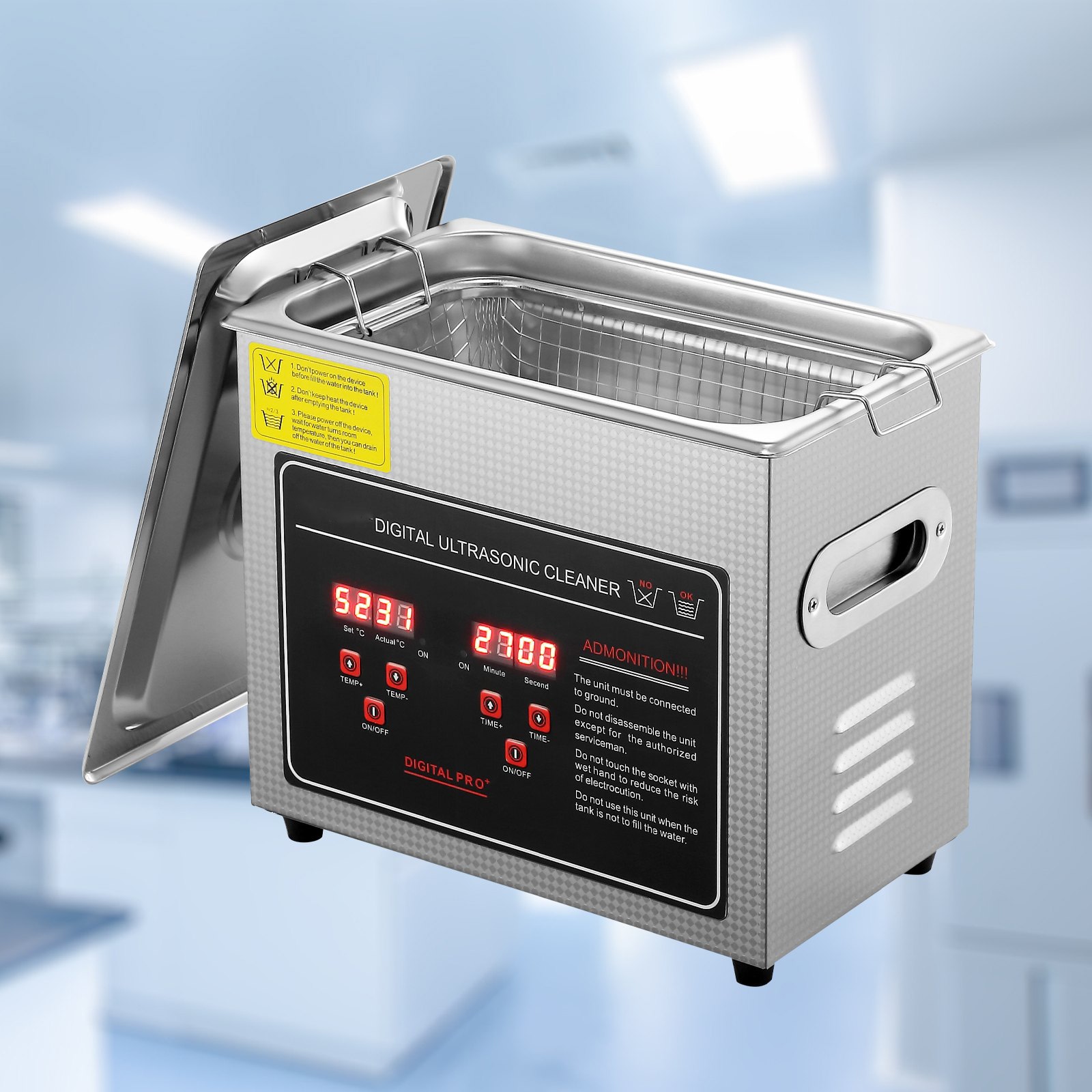 Mecale 3L Digital Ultrasonic Cleaner 120W 40kHz with Heater and