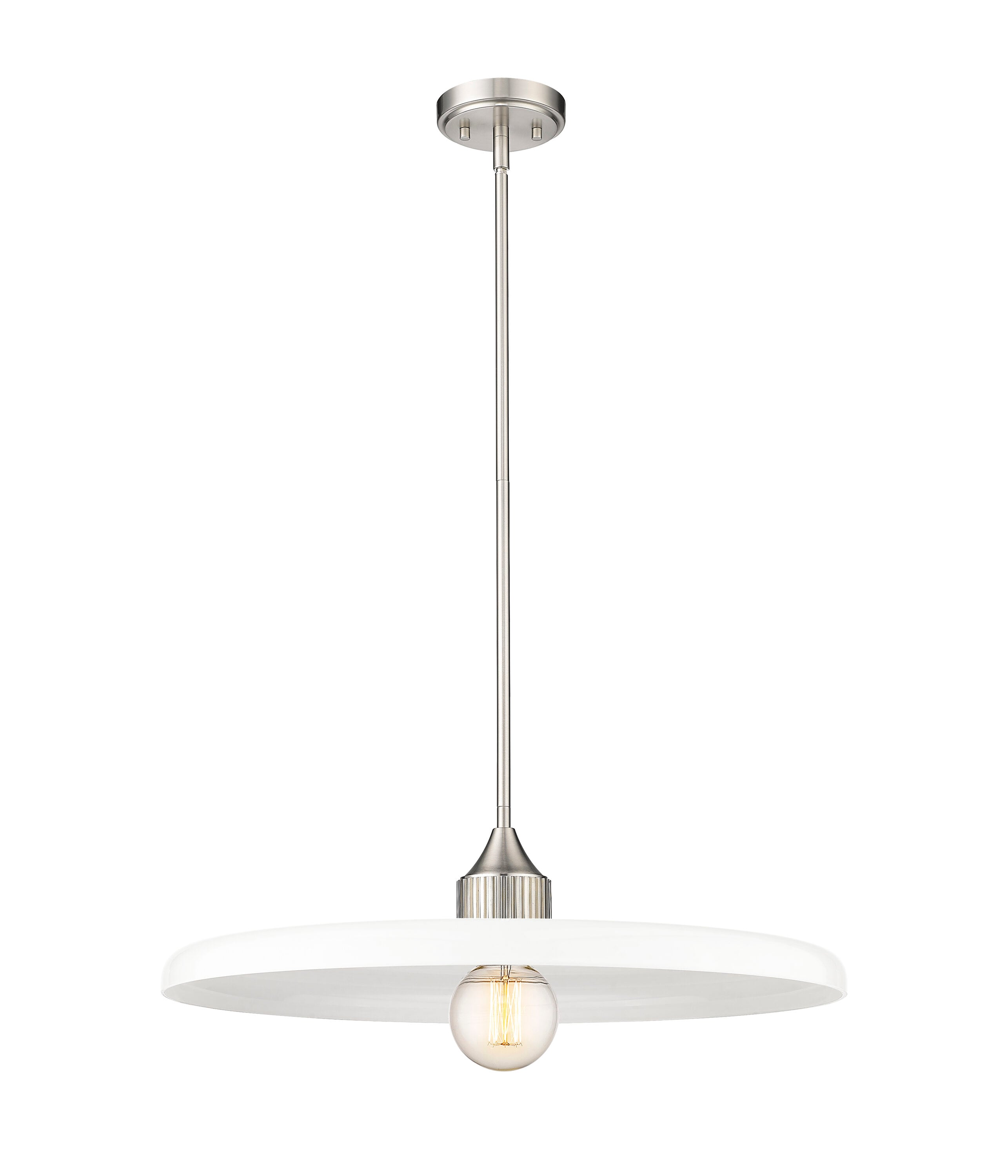 Paloma Brushed Nickel 24" LED Glass Indoor/Outdoor Pendant Light