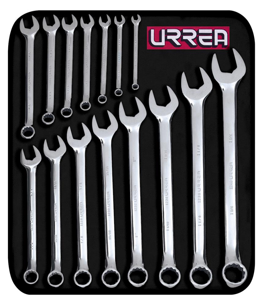 URREA 15-Piece Set 12-point (Sae) Standard Combination Wrench Includes Soft Case 1200F Sansujyuku sansujyuku.com