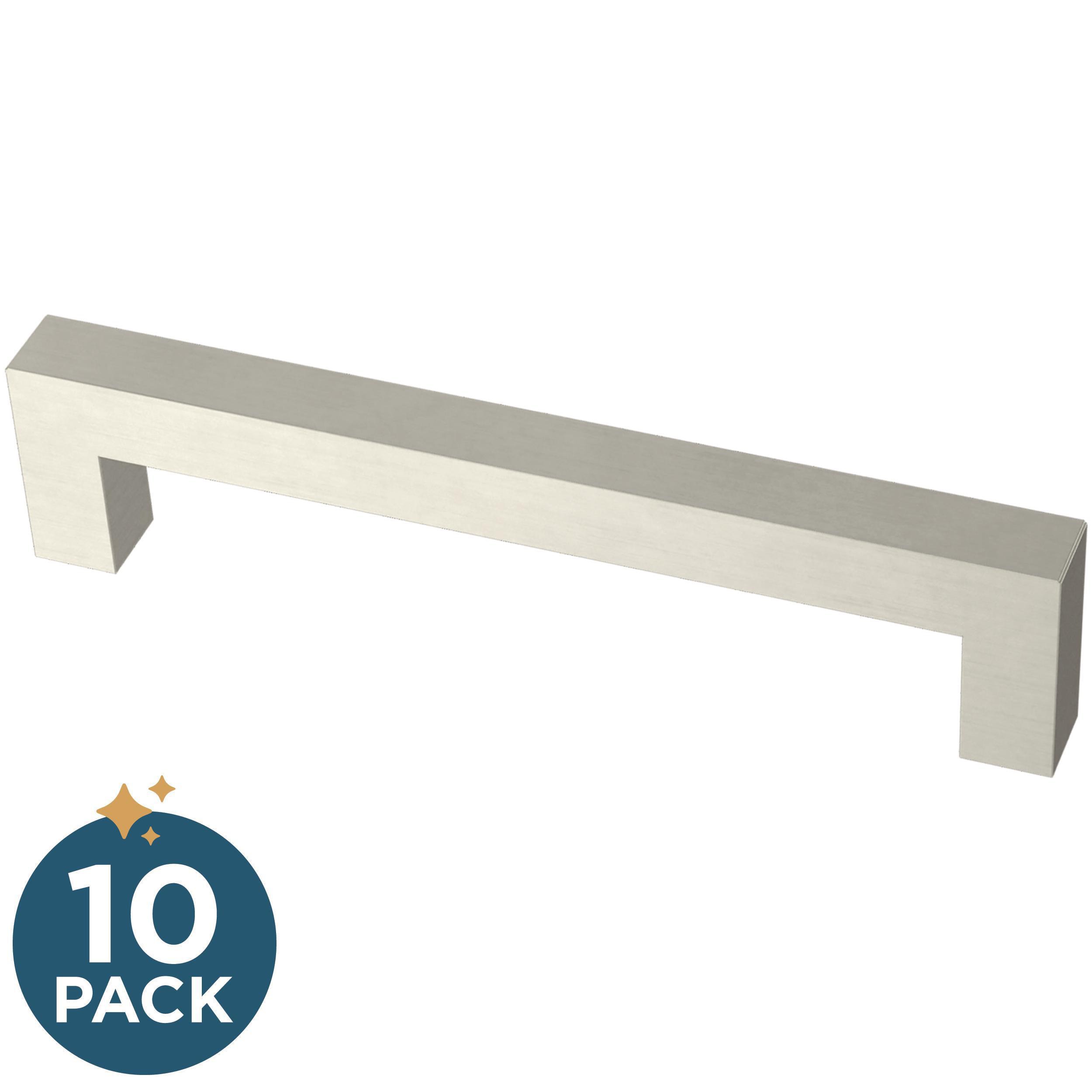 Franklin Brass P46646K-SS-B Simple Modern Square 5-1/16-in , 128mm Center to Center Stainless Steel Rectangular Handle 10 -Pack