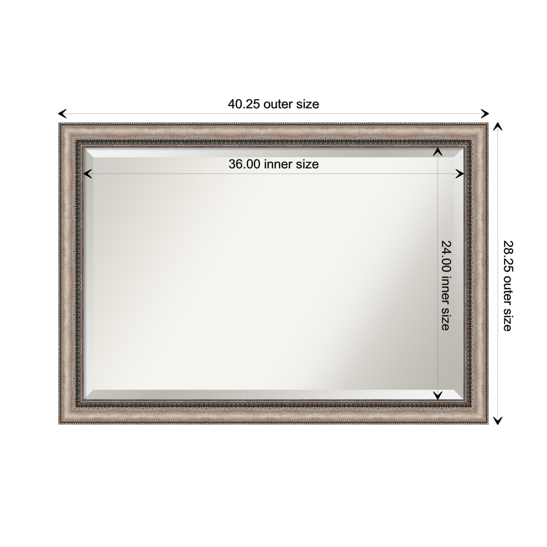 Lyla Ornate Silver and Bronze 40"x28" Traditional Wall Mirror