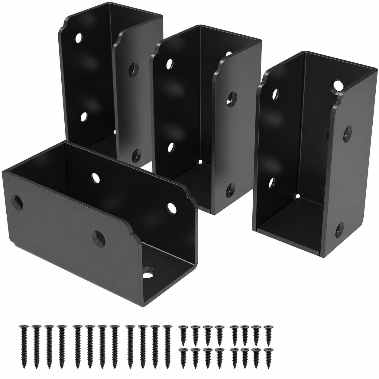 Aoibox  4 Piece Stainless Steel Deck Railing Brackets for 2x4 Wood Posts Stair and Handrail Connections