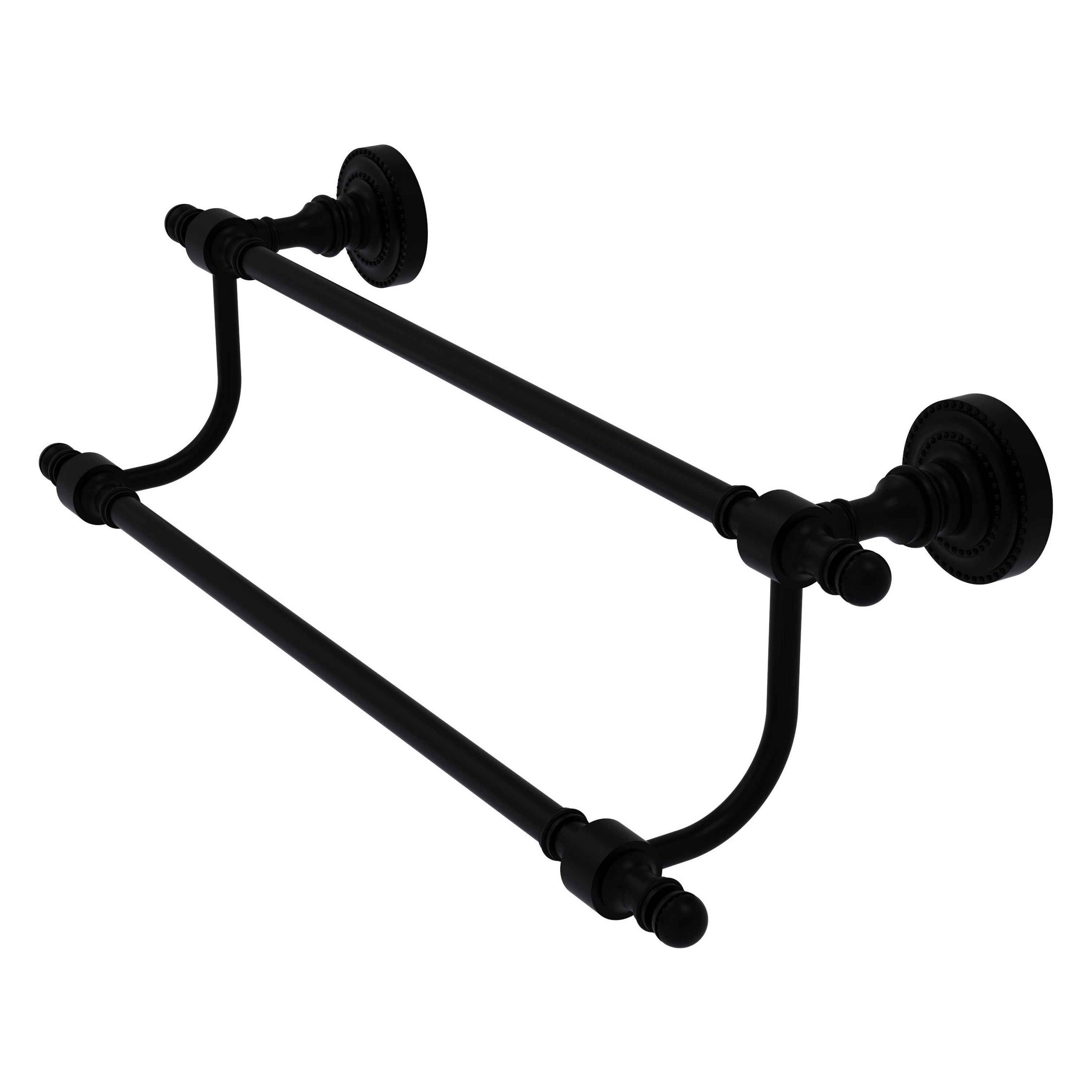 Allied Brass RD-72/30-BKM Retro Dot 30-in double Matte Black Wall mount Double Towel Bar