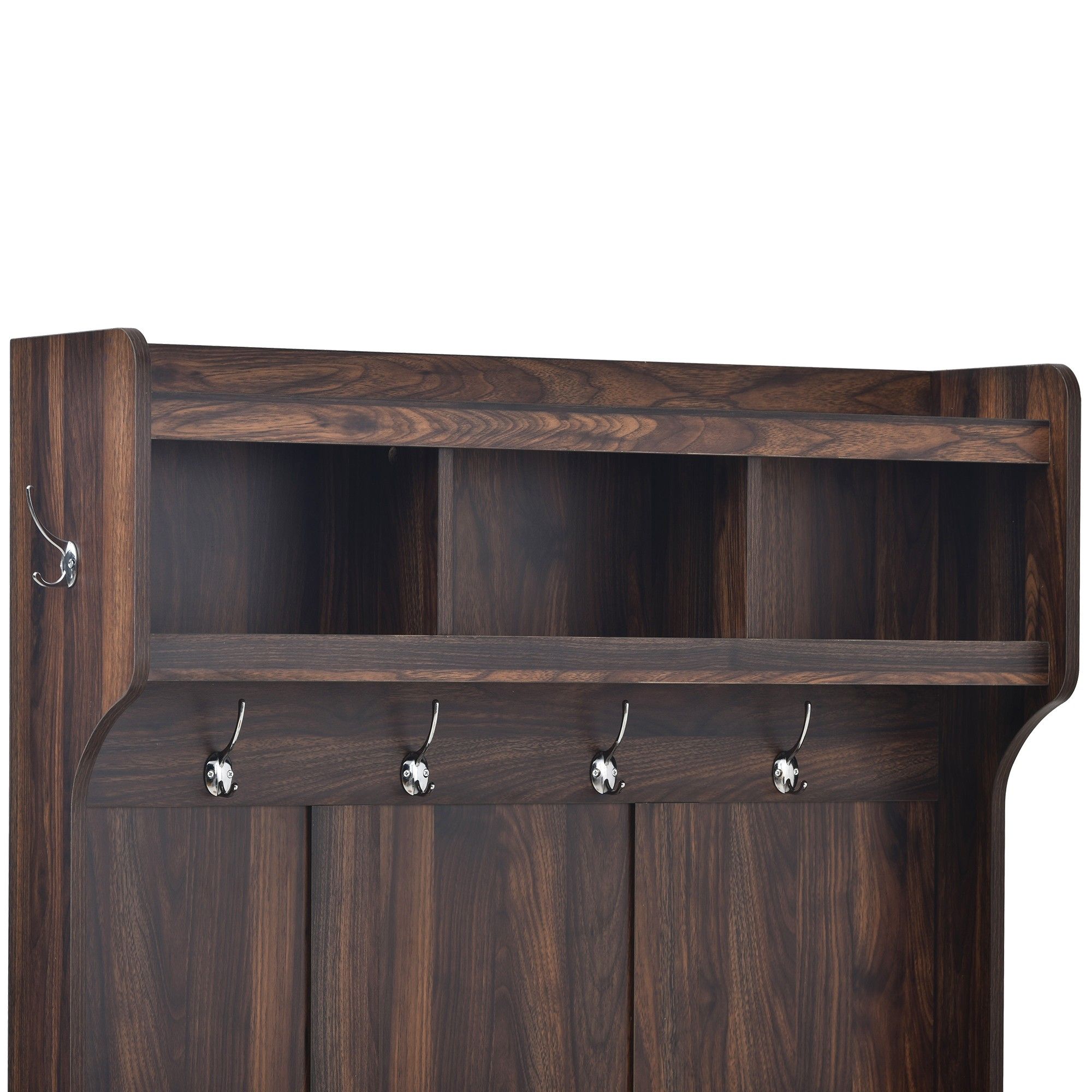 Yiekholo Modern 39.4-in Tiger Wood Hall Tree