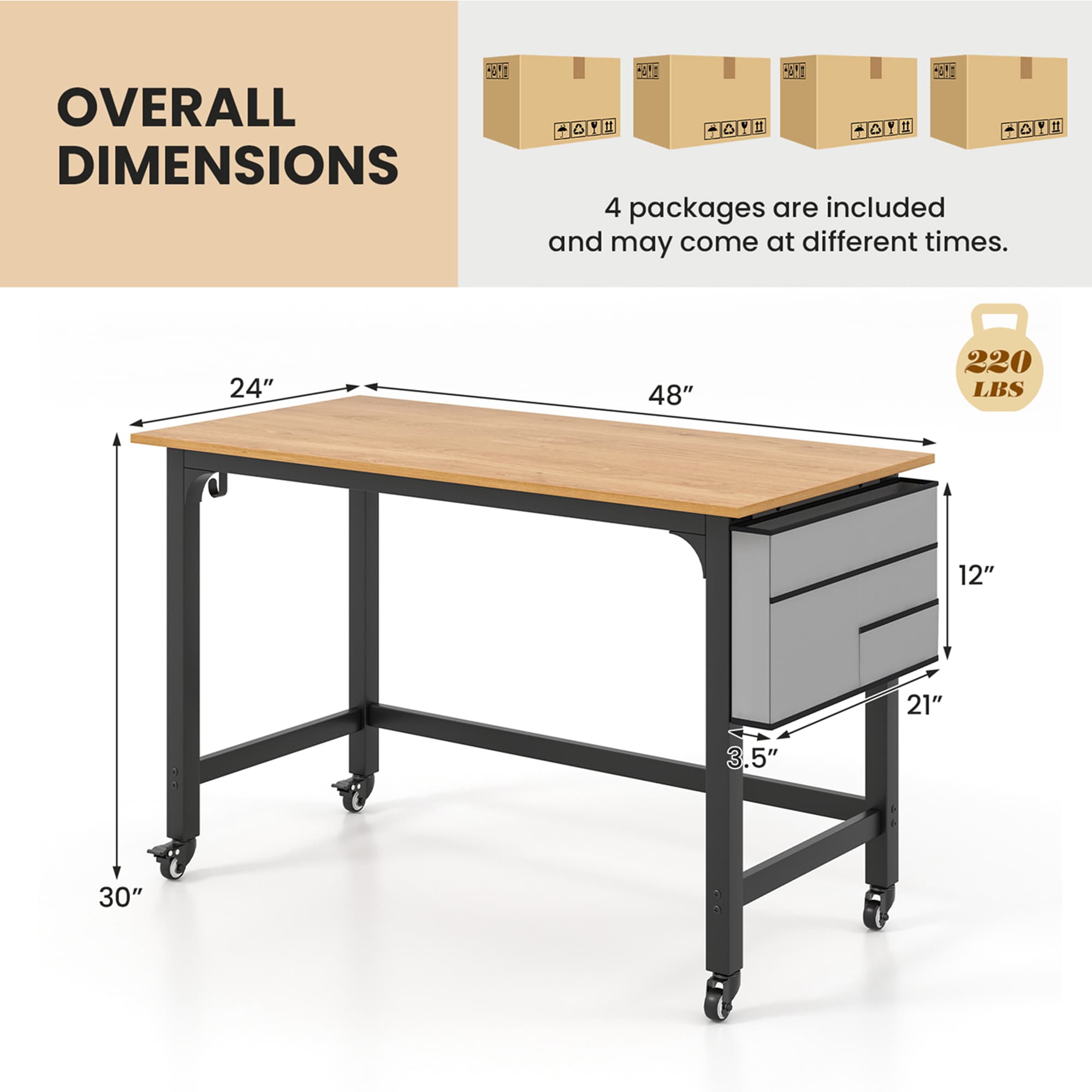 Costway HCST04047 desks - View #2