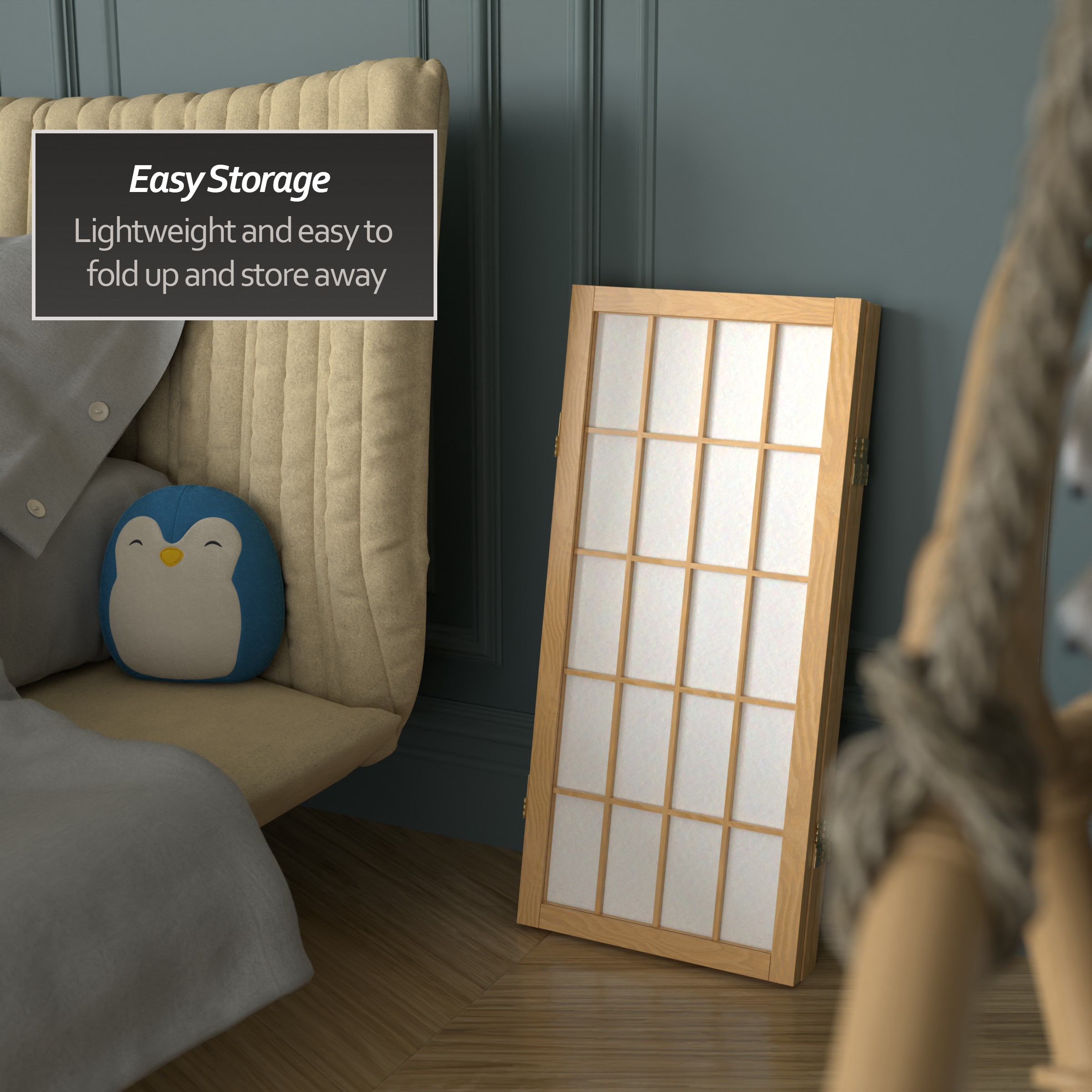 Oriental Furniture WP24-NAT-3P Indoor-Privacy-Screens - View #6