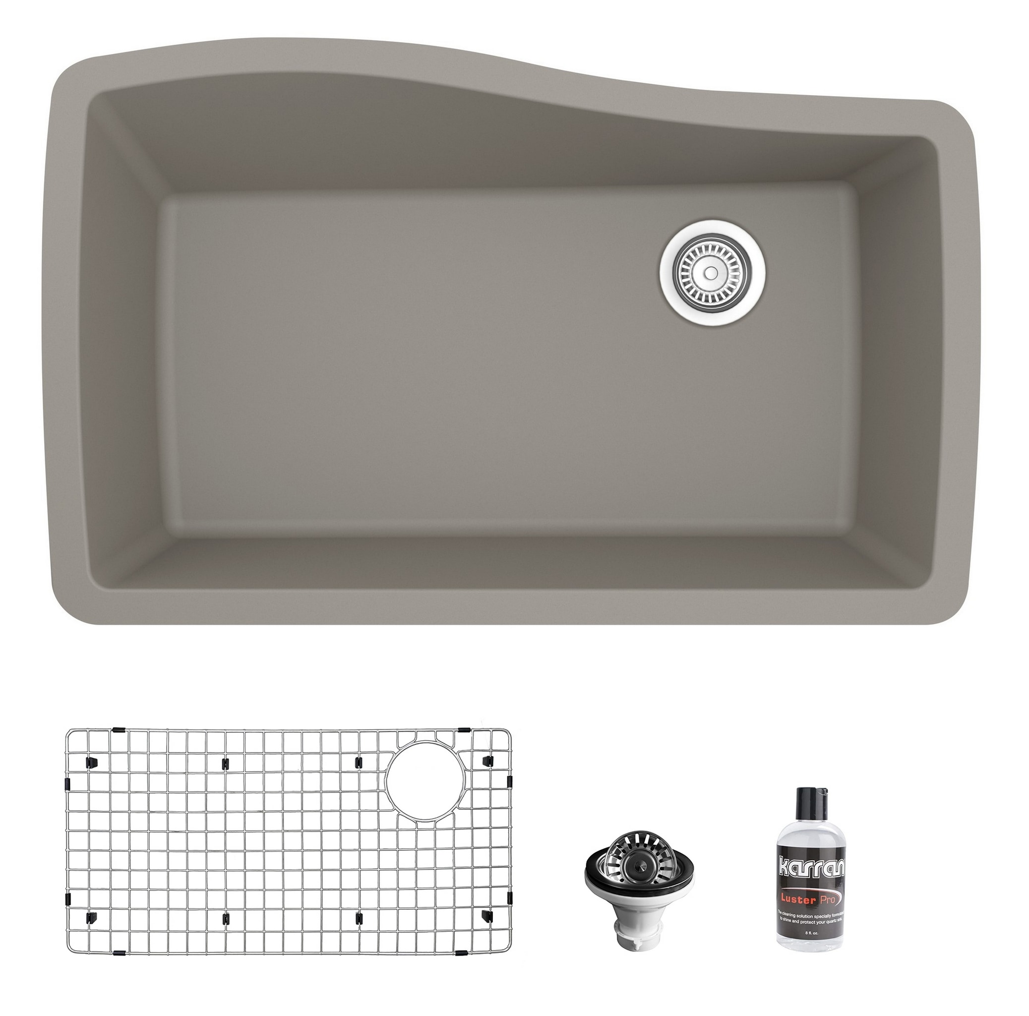 Karran QU-722-CN-PK1 Undermount 33.50-in x 21-in Quartz Single bowl Kitchen Sink