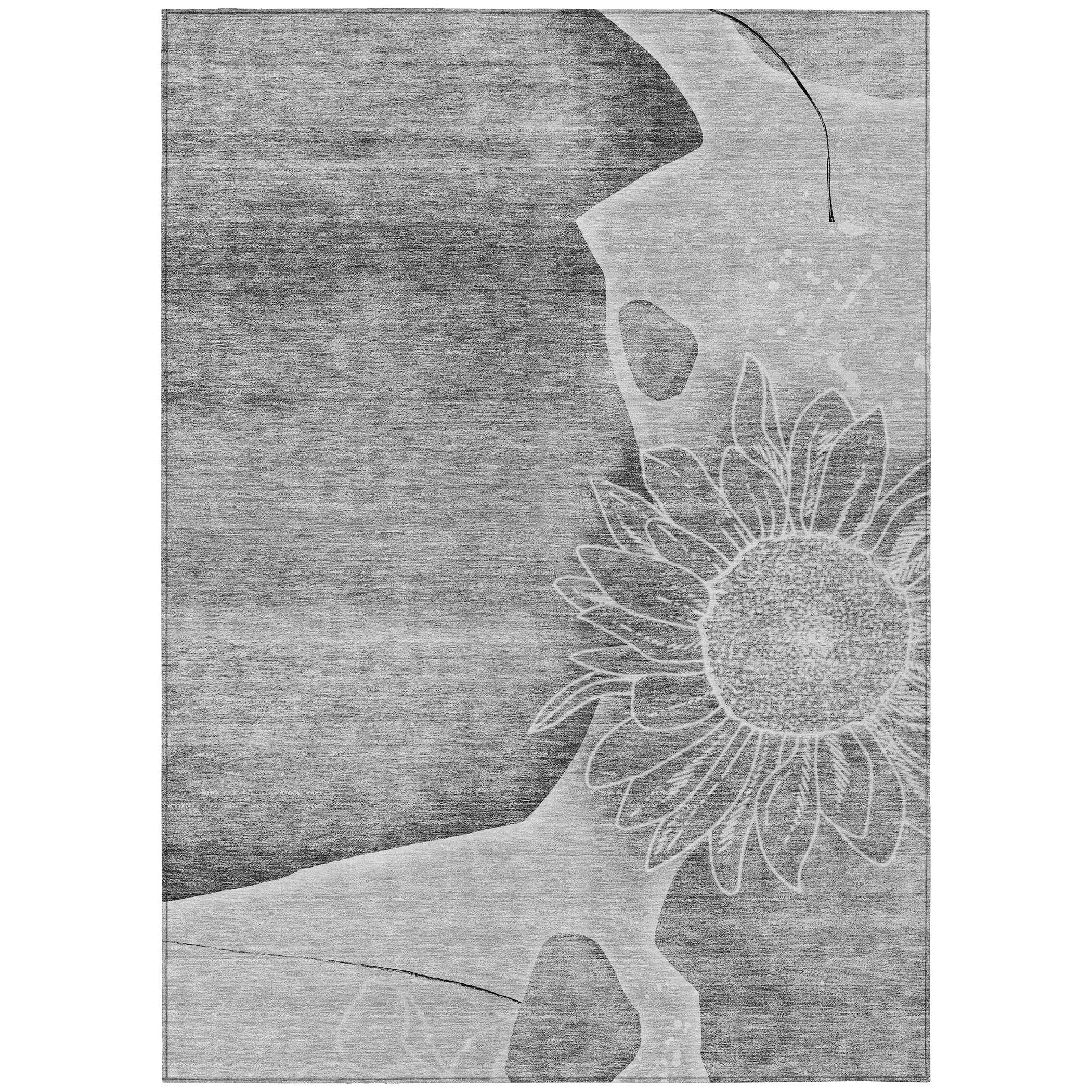 Addison Rugs ACN700GY9X12 Chantille ACN700GY 9 x 12 (ft) Polyester Gray Rectangular Indoor/Outdoor Geometric Machine washable Area rug