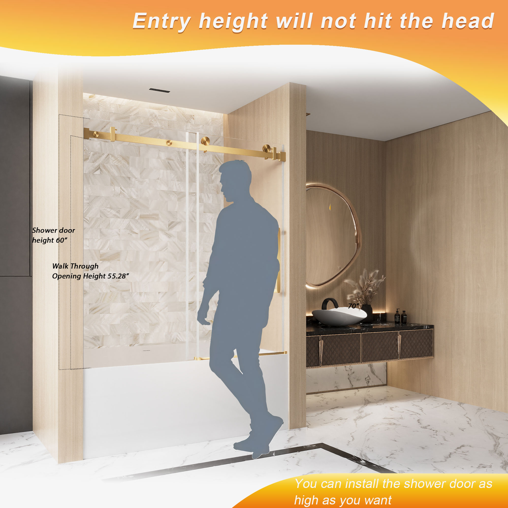 LIVIZA G1PF6060GD-100 Shower-Doors - View #2