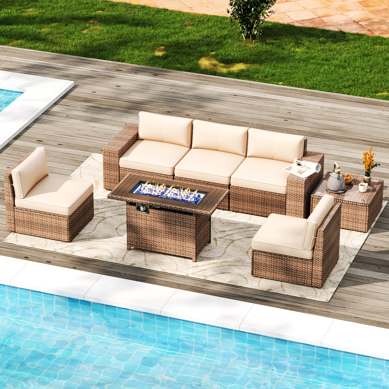 AOXUN G12039BUAB+026BR-7 Patio-Conversation-Sets - View #7