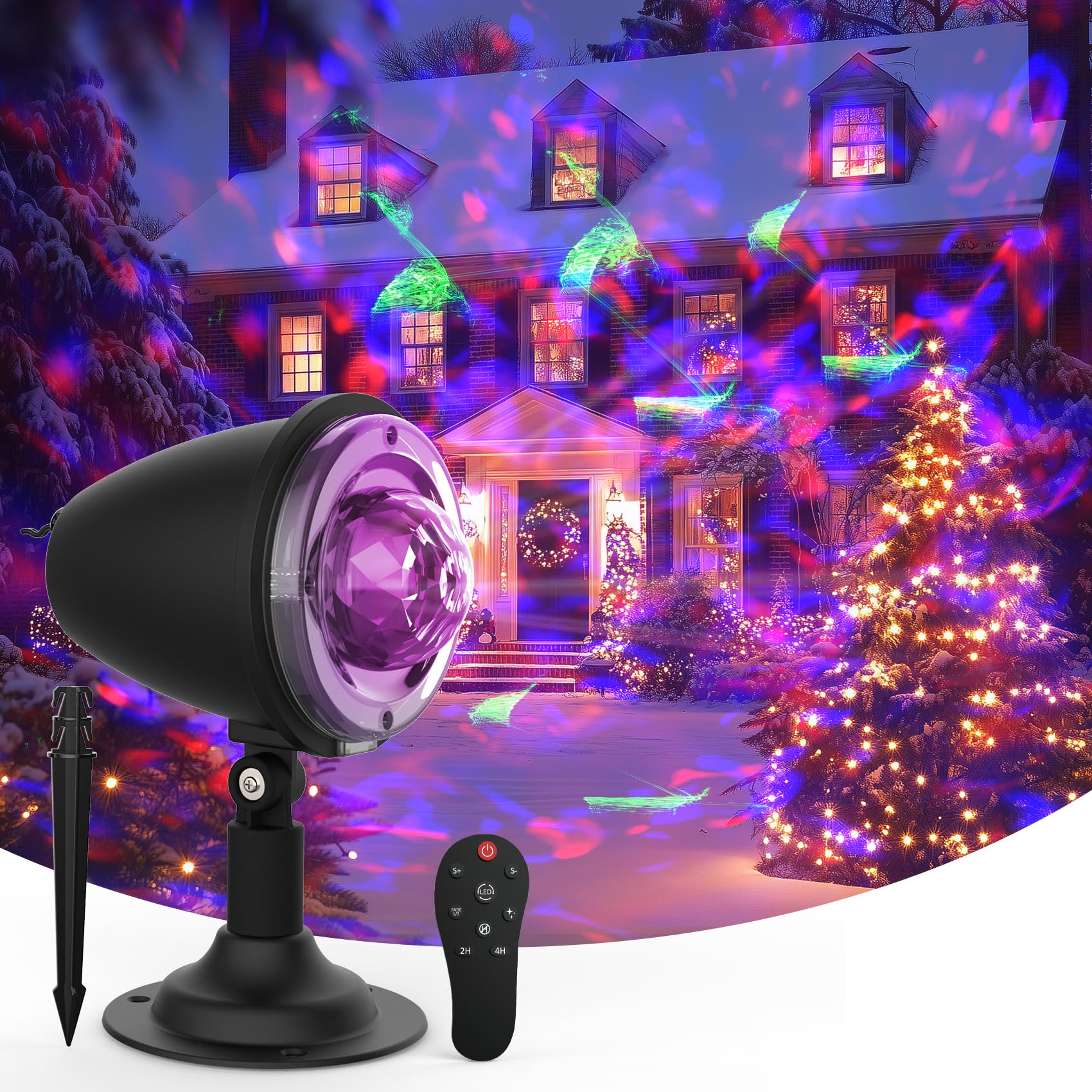 AKSCYZM  Christmas Halloween Projector Lights Outdoor Holiday Projector Lights with Remote Timer 10 Colors Aurora Ocean Wave Waterproof LED