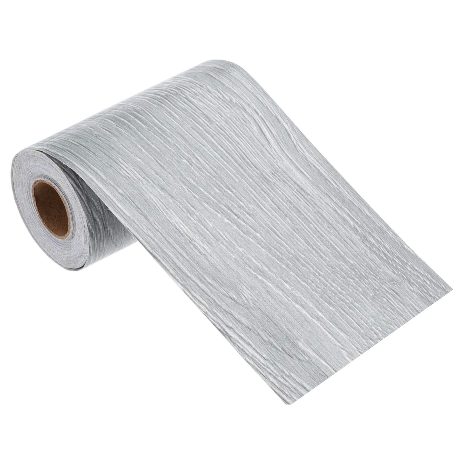 Unique Bargains Wood Grain Repair Tape 4 Inch x 33 Feet Self Adhesive Wood Grain Tape Multi-Purpose Wallpaper Border Trim for Furniture Floors Windows Doors Tables Home Gray