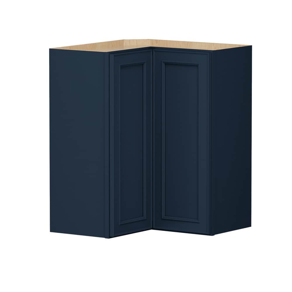 Shenandoah Irvington 24-in W x 30-in H x 12-in D Navy Painted L-Shaped Corner Wall Fully Assembled Cabinet Recessed Panel Miter