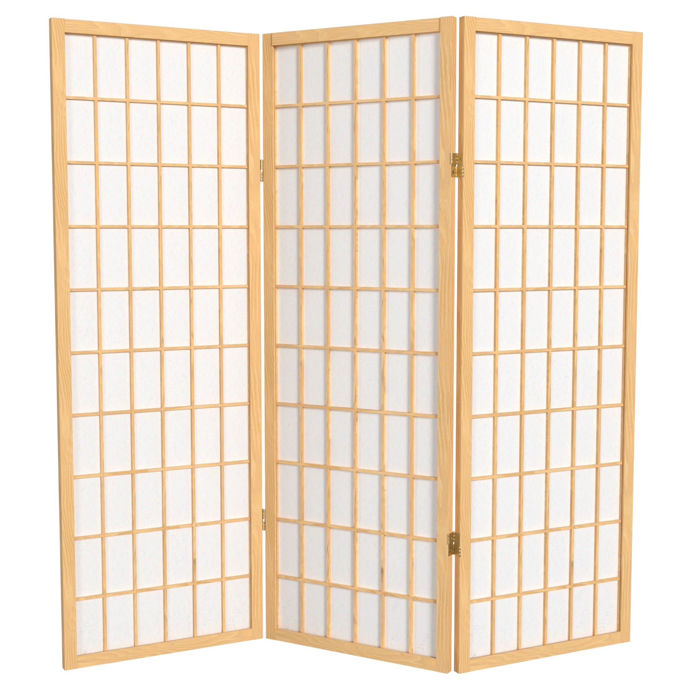 Oriental Furniture WP48-NAT-3P 3 -Panel Natural Wood Folding Shoji Style Room Divider