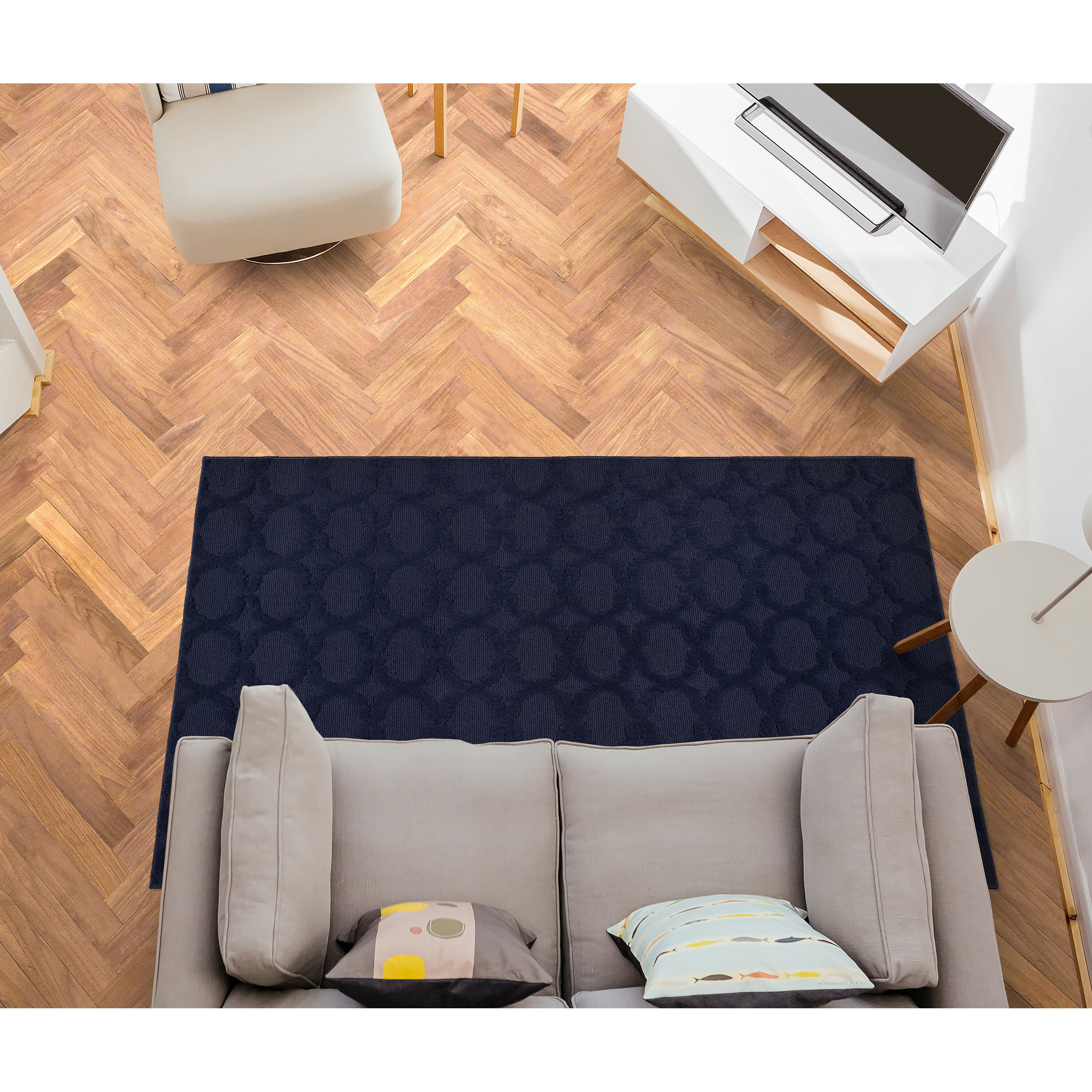 Garland Rug CL100N14418010 Sparta 12 x 15 (ft) Tufted Polypropylene Navy Rectangular Indoor Geometric Farmhouse/Cottage Area rug