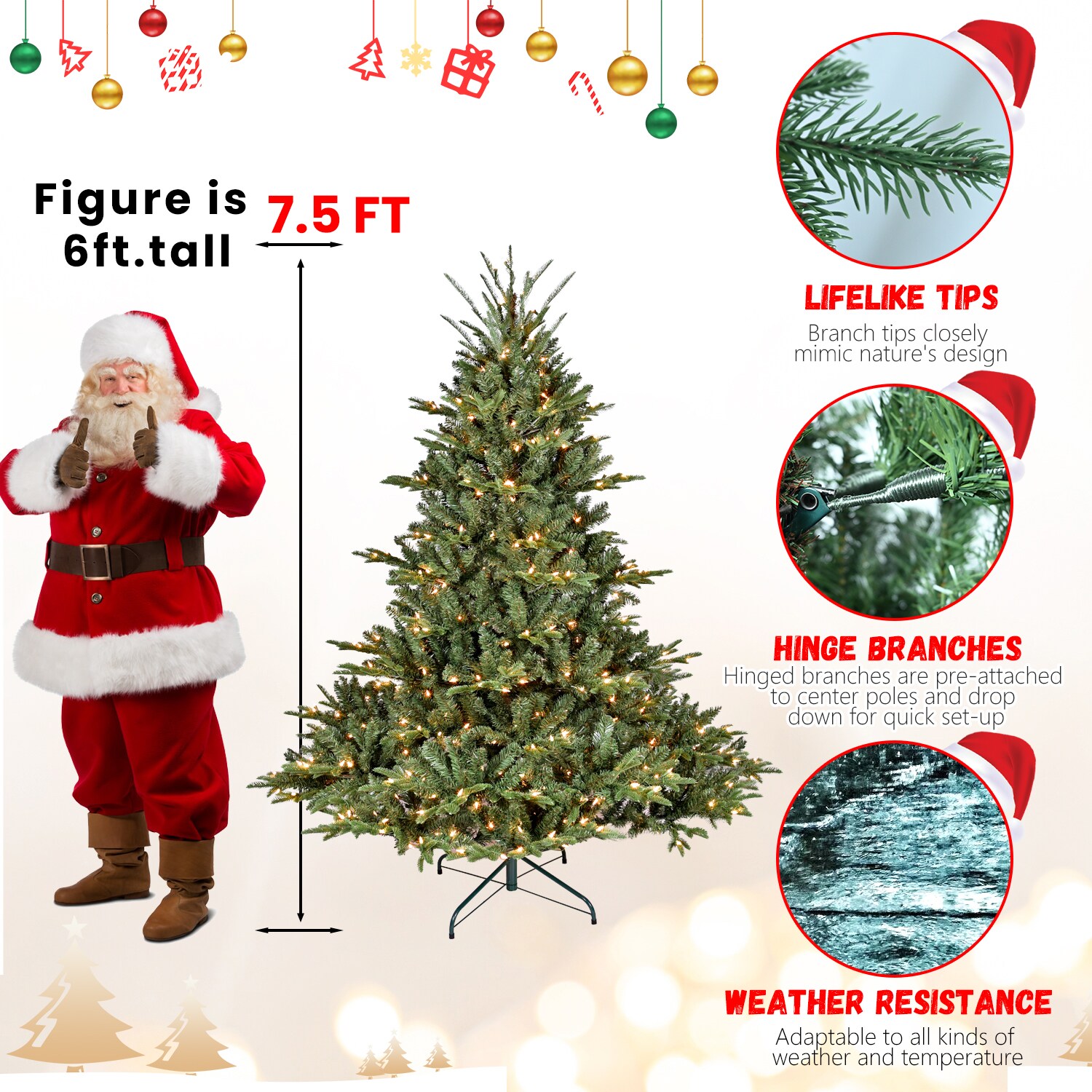 WELLFOR CM-HWY-23530US Artificial-Christmas-Trees - View #7