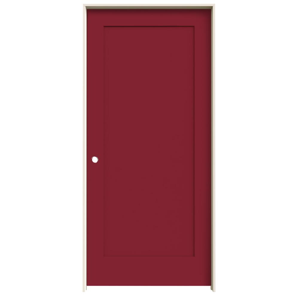 JELD-WEN Madison 36-in X 80-in Cranberry 1-panel Square Hollow Core ...