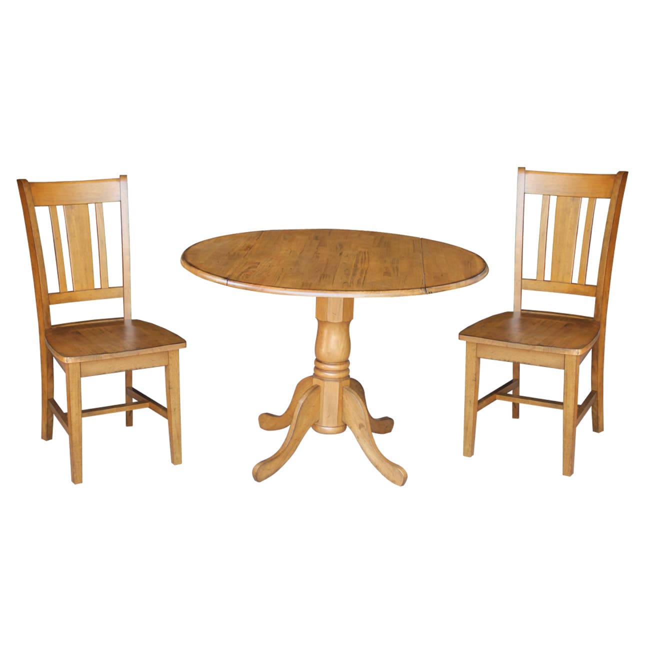 International Concepts K59-42DP-C10 Pecan Casual Dining Room Set with Round Table ( Seats 4 )