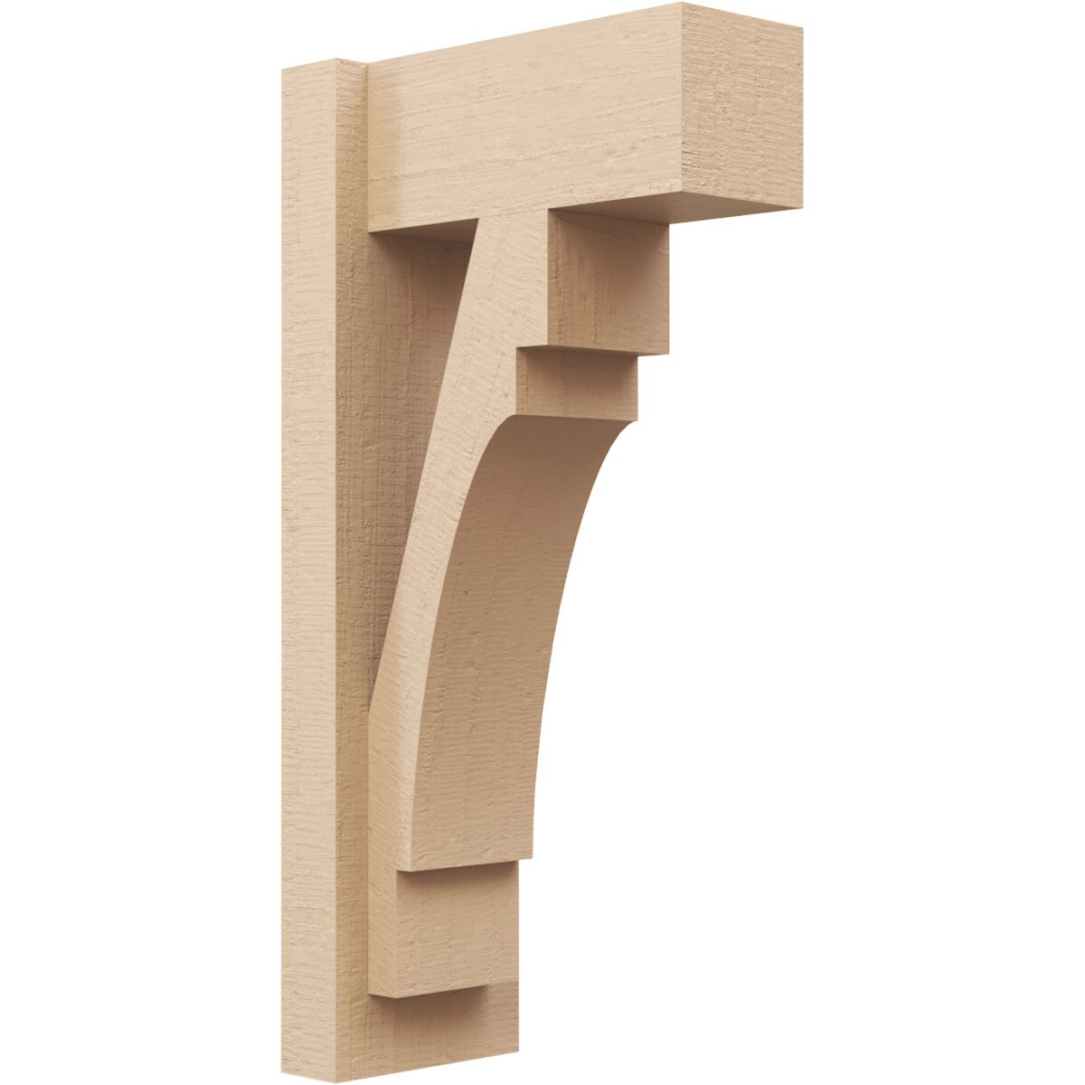 Ekena Millwork 2136621 Timberthane Rough Cedar Faux Wood Merced Block Outlooker 6-in W x 12-in D x 24-in H Primed Tan