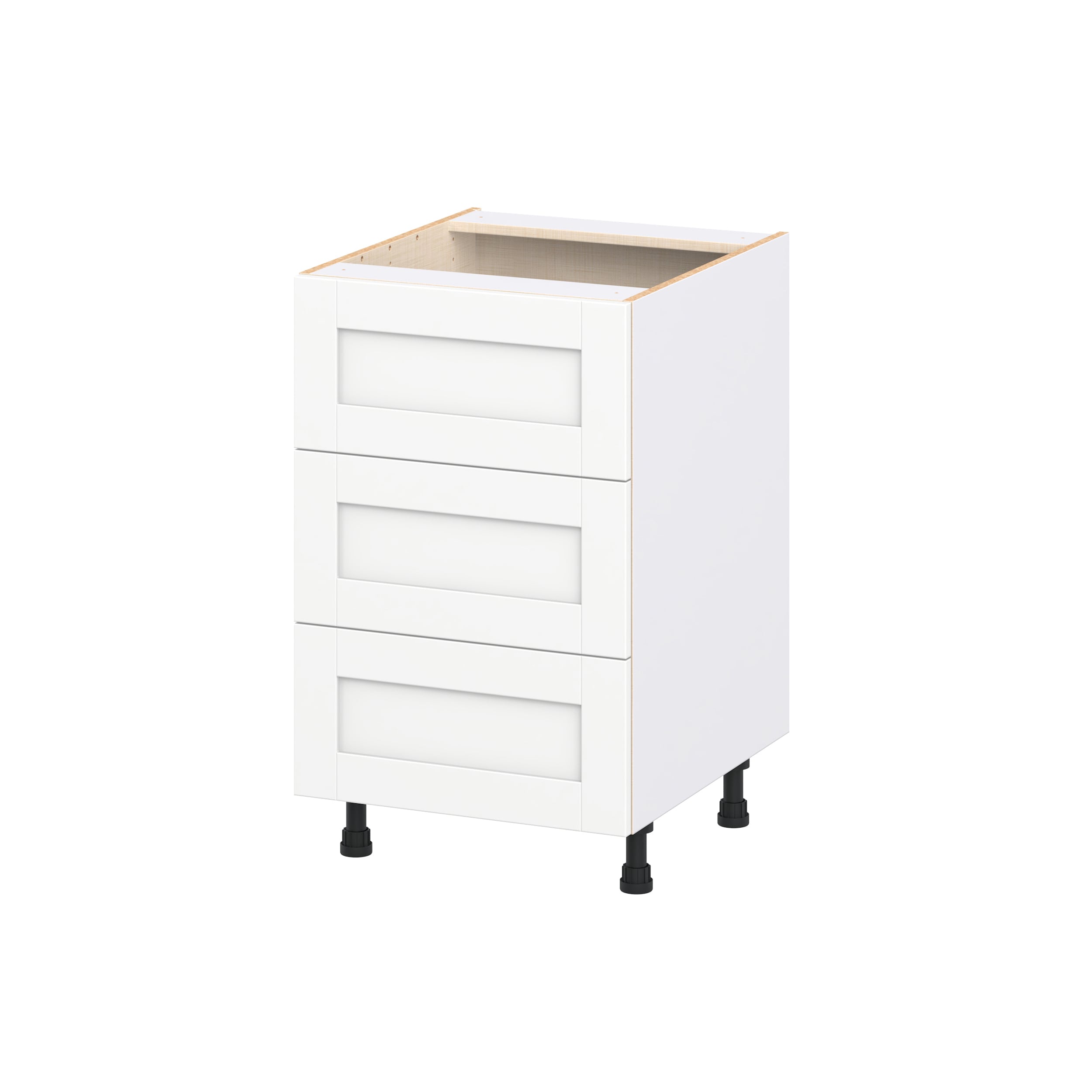Hugo&Borg Rosemont 21-in W x 34.5-in H x 24.5-in D Bright White Laminate Drawer Base Fully Assembled Cabinet Recessed Panel Shaker