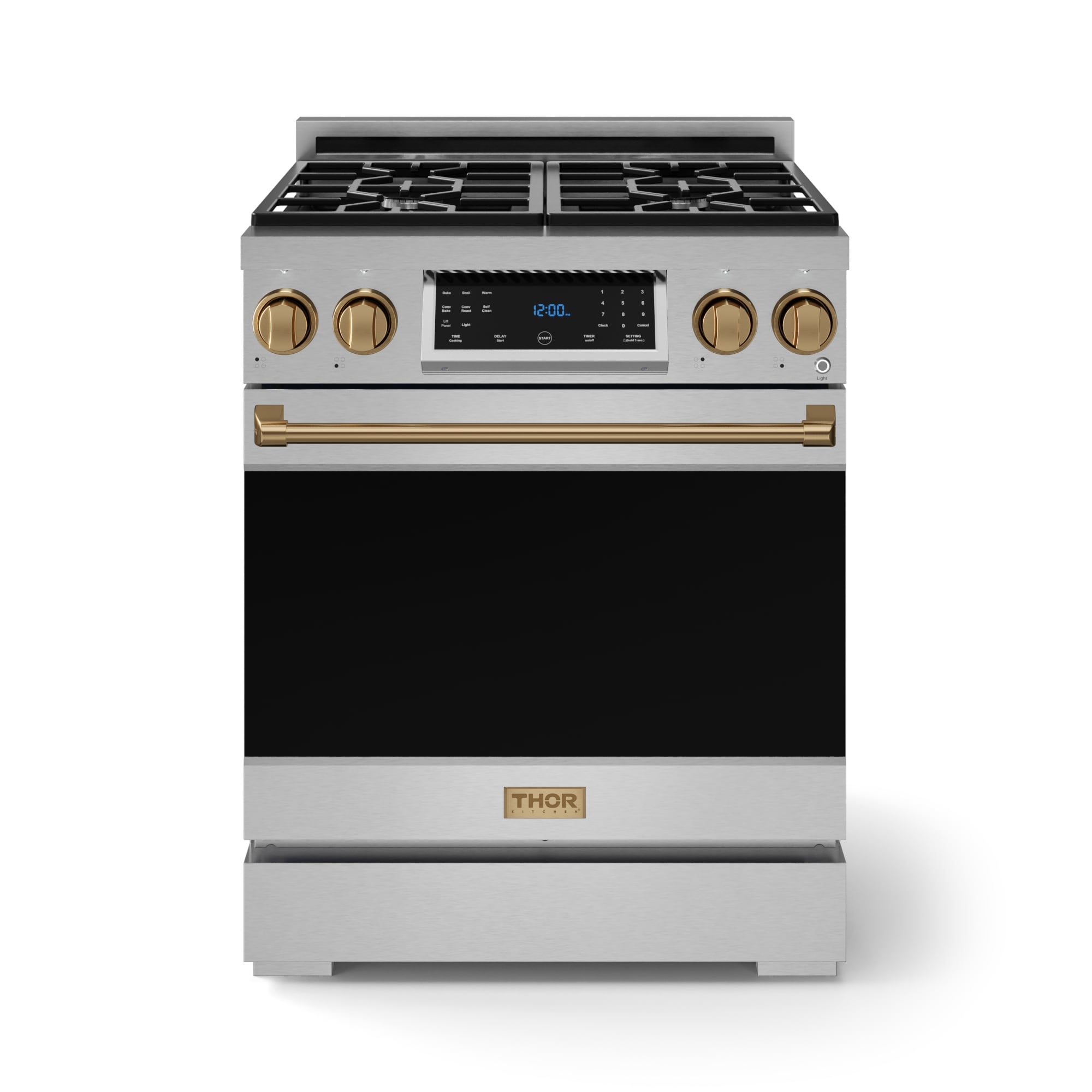 Thor Kitchen RSG30-BRZ Gordon Ramsay 30-in 4 burners 4.55-cu ft Convection Oven Freestanding Natural Gas Range ( Stainless Steel )