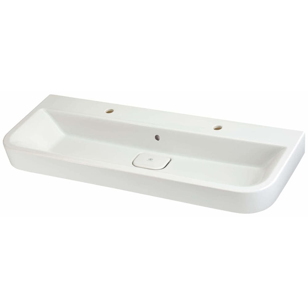 DXV  D20177002 Equility 463/4 Inch Rectangular Fireclay Wall Mounted Bathroom Sink with Overflow and 2 Faucet Holes