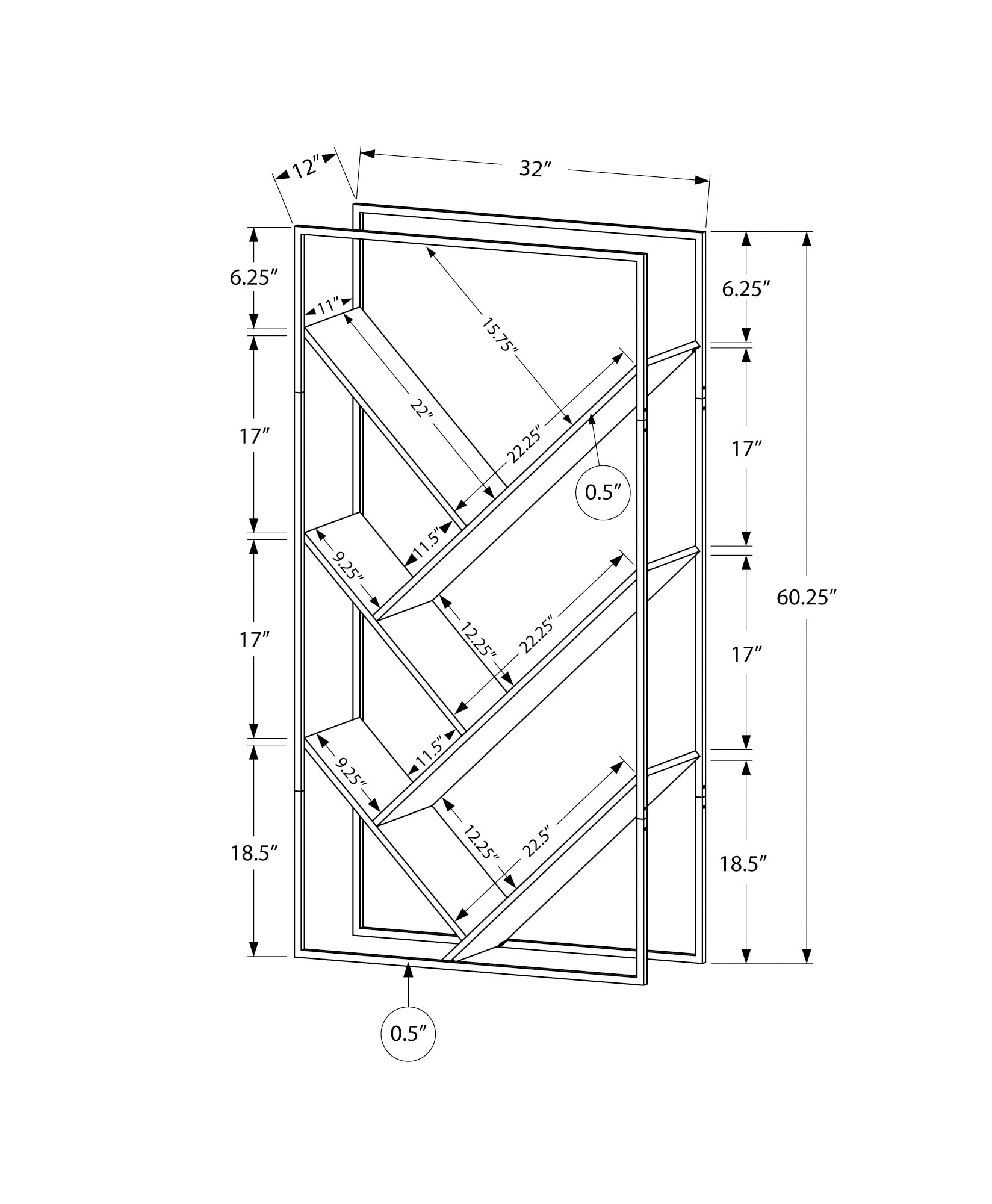 Monarch Specialties I 2202 bookcases - View #5