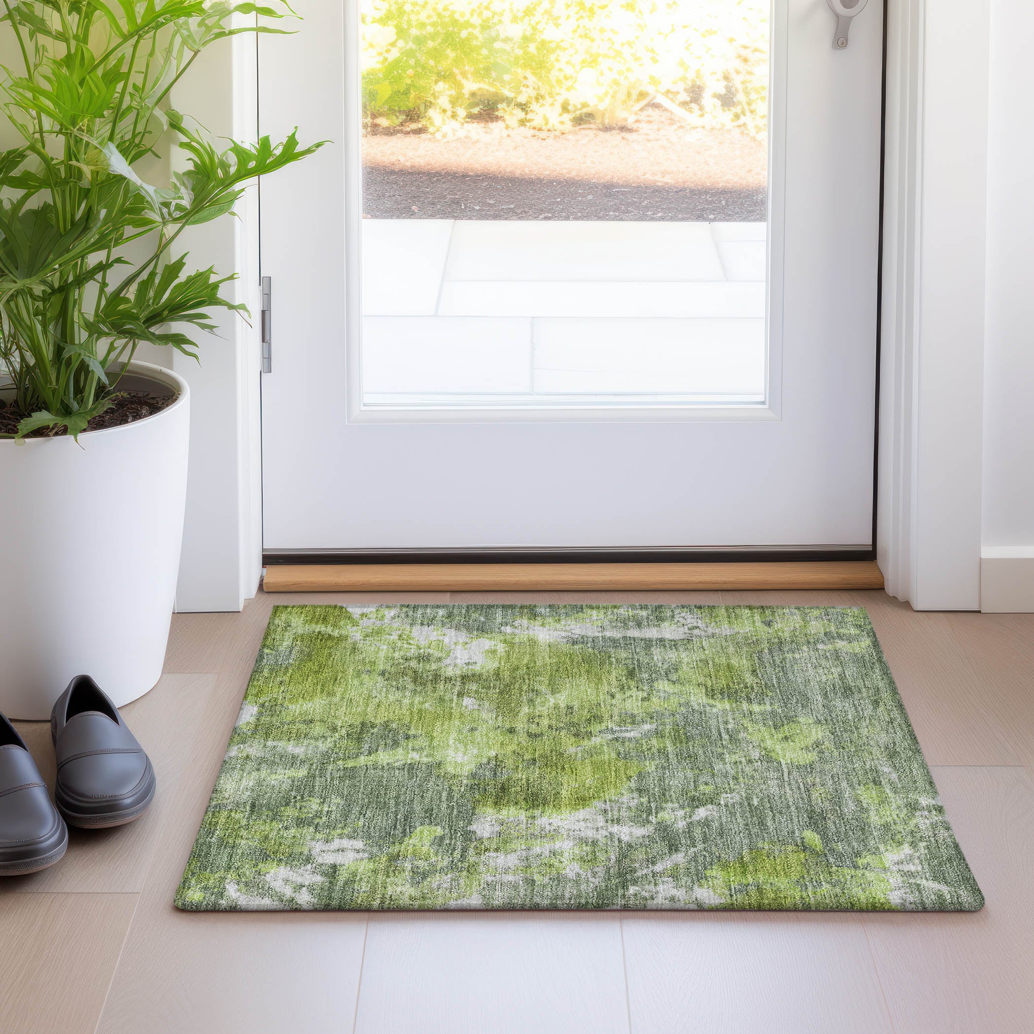 Addison Rugs ACN1756AL20X30 Chantille ACN1756AL 1 x 2 (ft) Loomed Aloe Rectangular Indoor/Outdoor Machine washable Pet Friendly Area rug