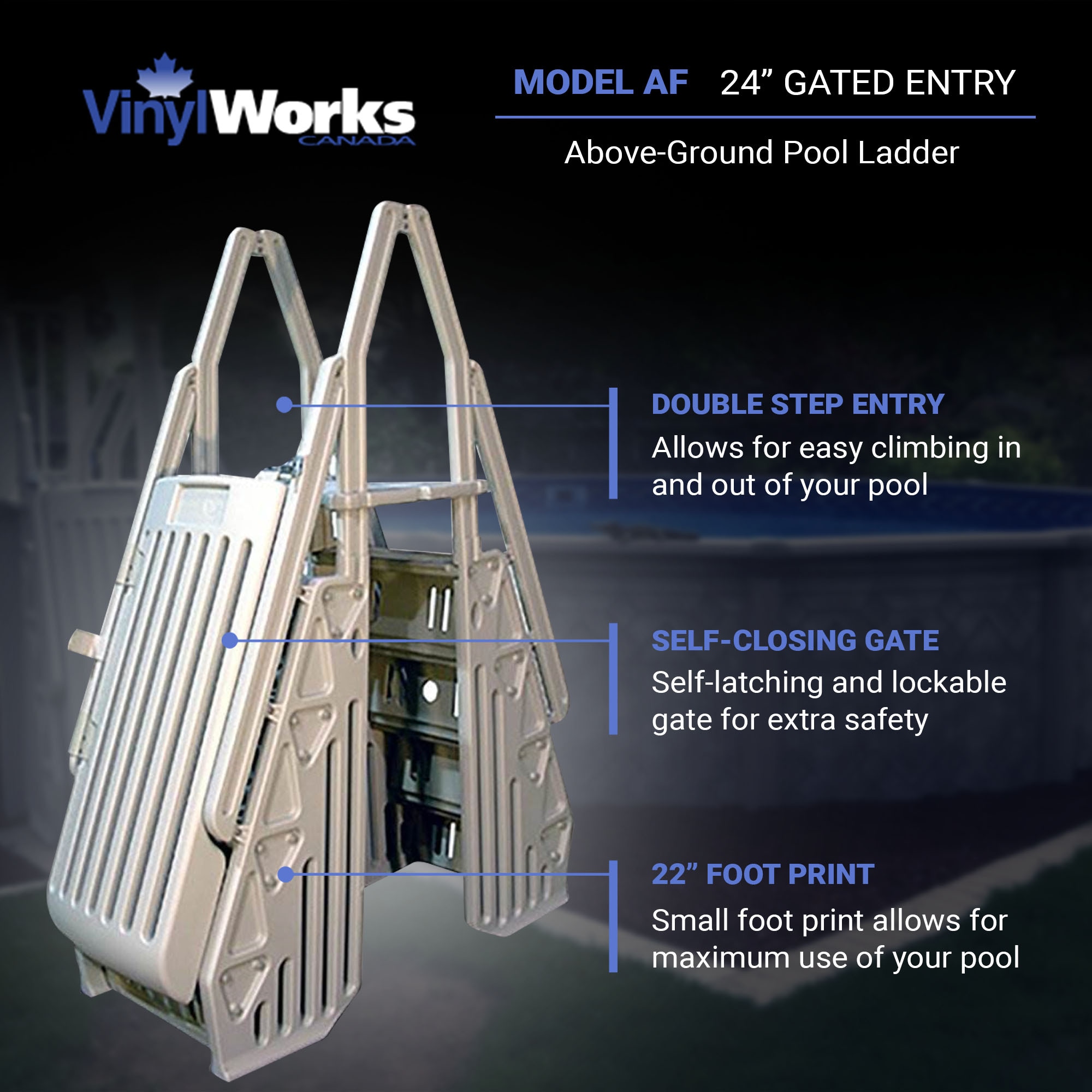 Vinyl Works 92453 Above-Ground-Pool-Lad-Steps - View #2