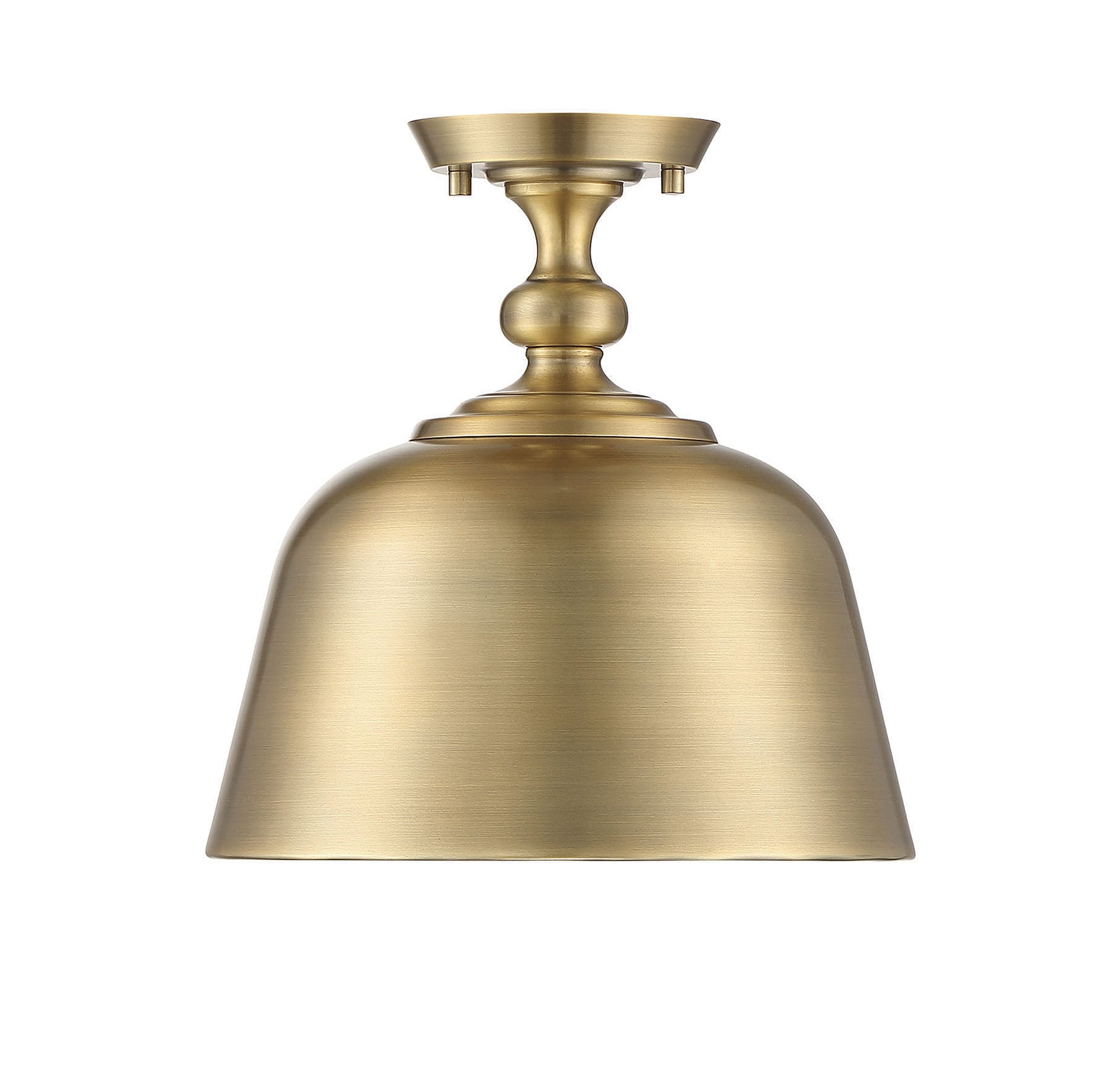 Warm Brass 12" Metal Semi-Flush Mount Ceiling Light