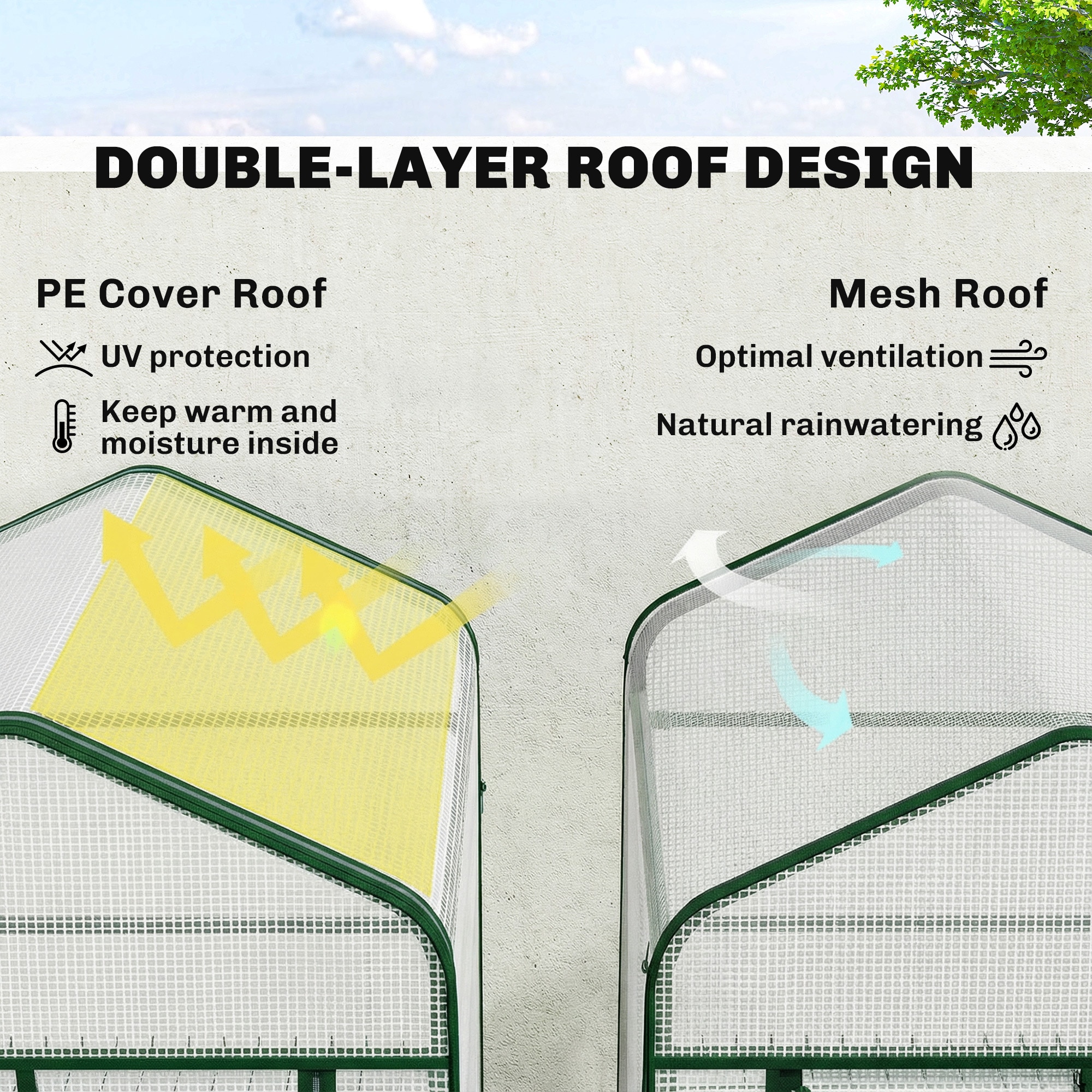 Outsunny 84H-192V01WT greenhouses - View #4