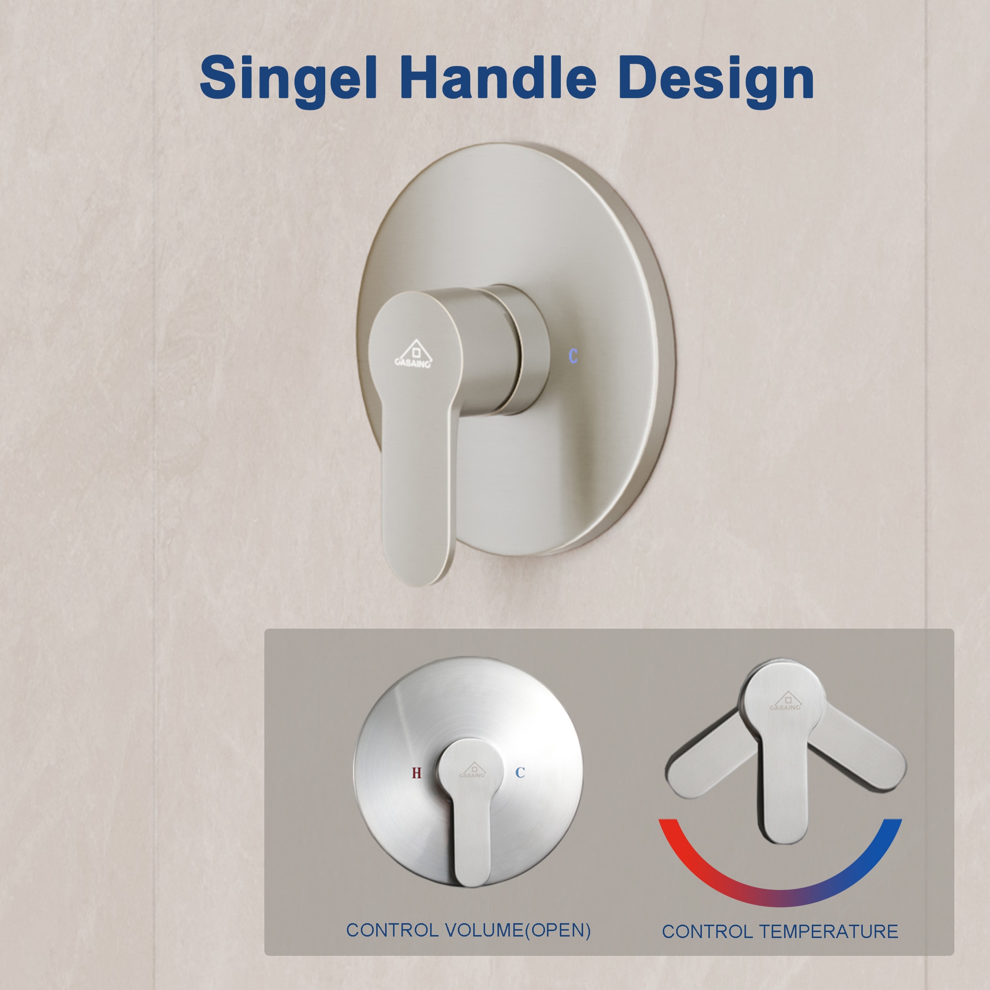 CASAINC CA-081001BN Showerhead-Bar-Panels - View #7
