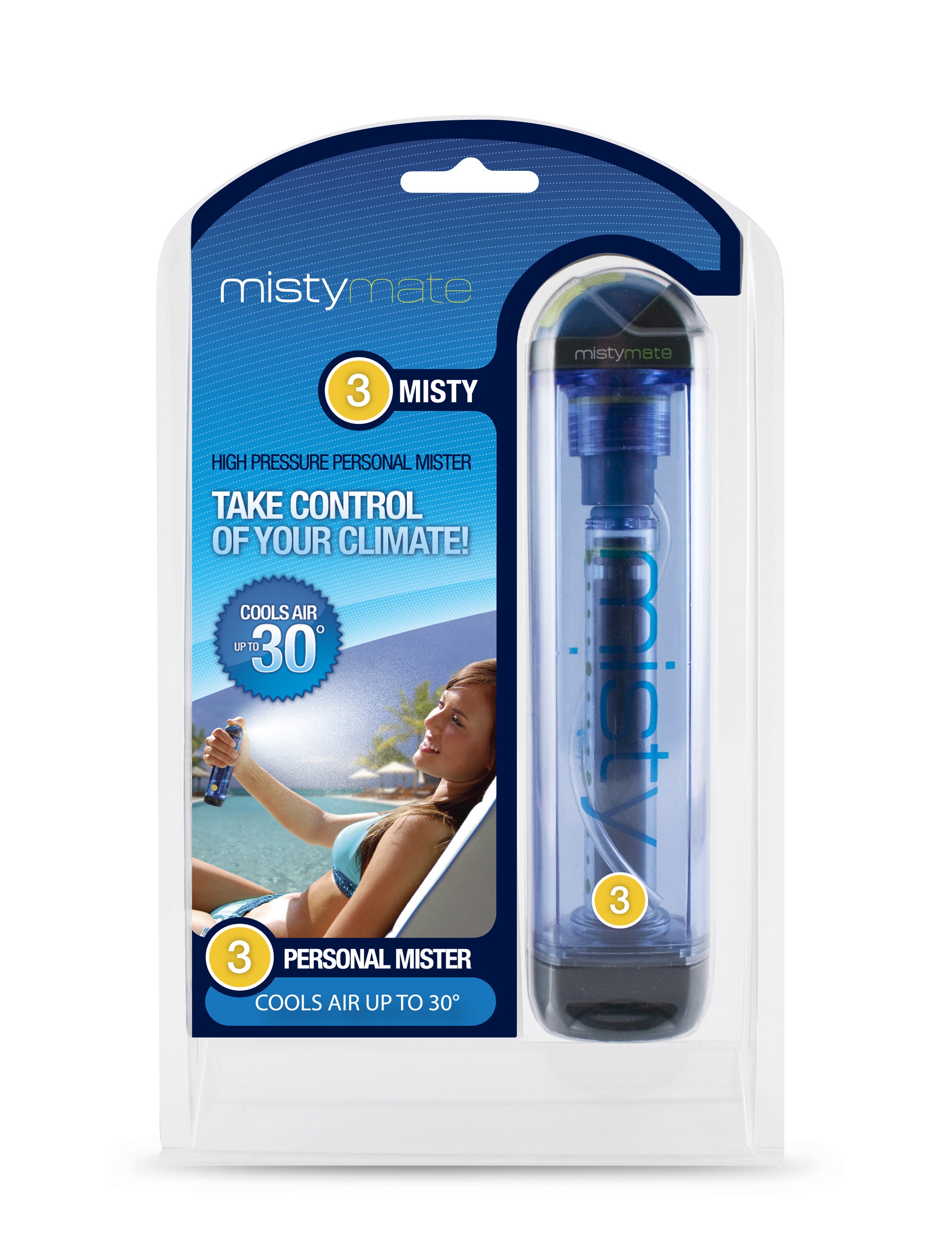  11003 3-in Outdoor Blue Misting Desk Fan