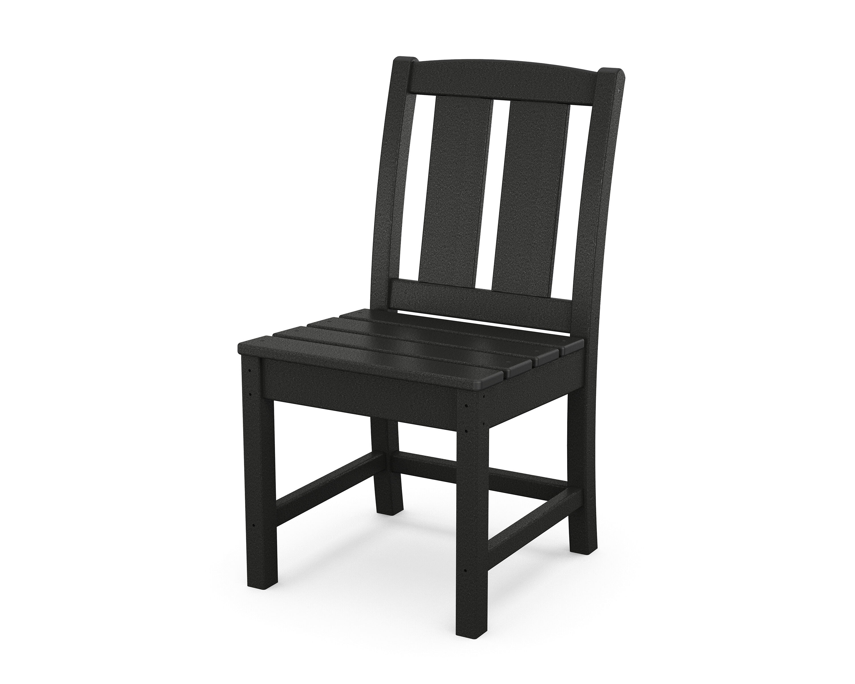 POLYWOOD TLD140BL Mission Black Plastic Frame Stationary Dining Chair with Slat Seat