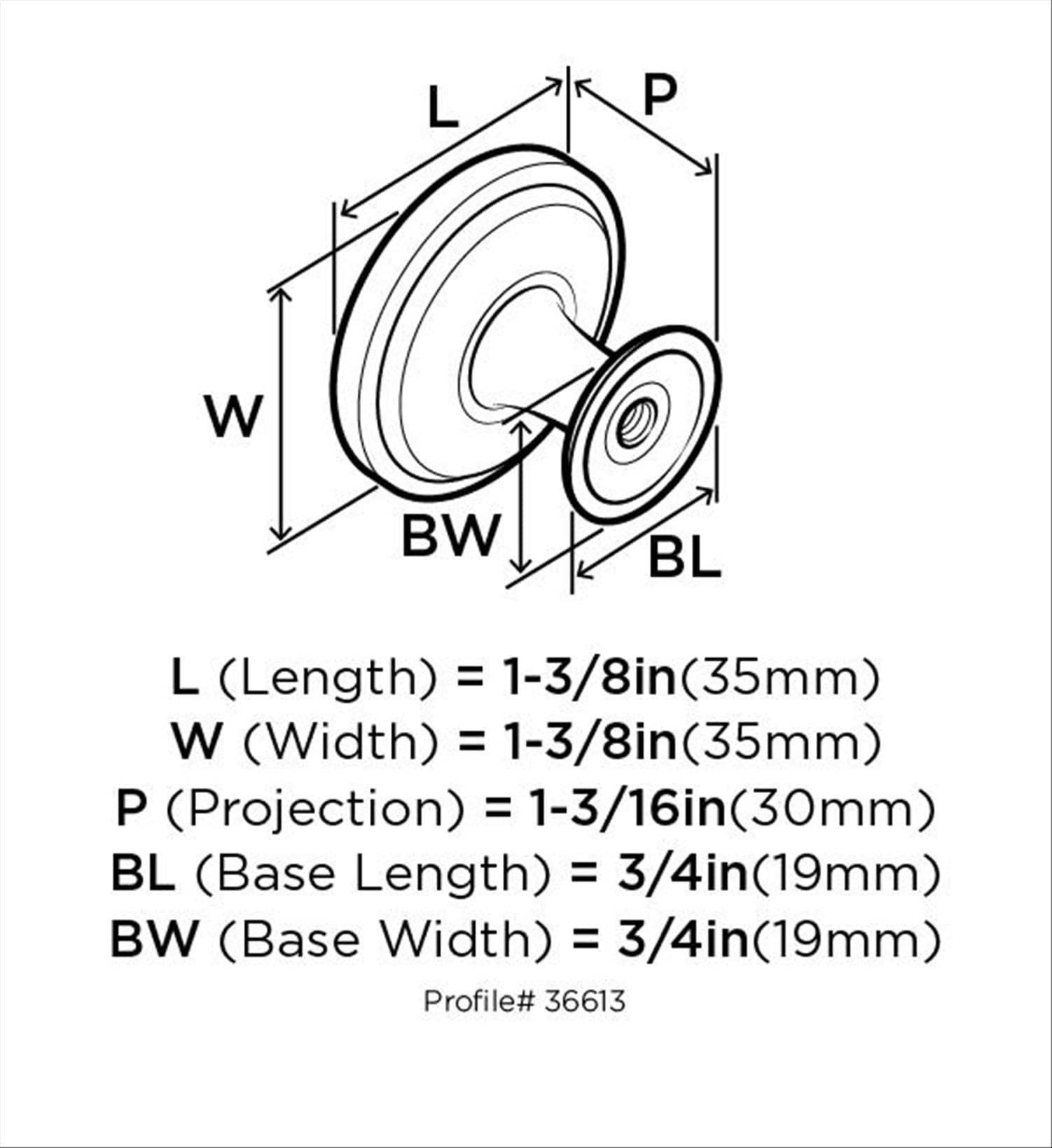 Amerock BP36613BBZ Cabinet-Knobs - View #2
