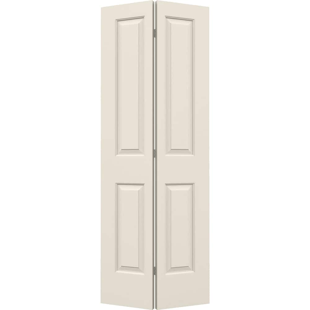 Cambridge 36-in x 80-in 2-panel Square Hollow Core Primed Molded Composite Bifold Door in Off-White | - RELIABILT LO271824