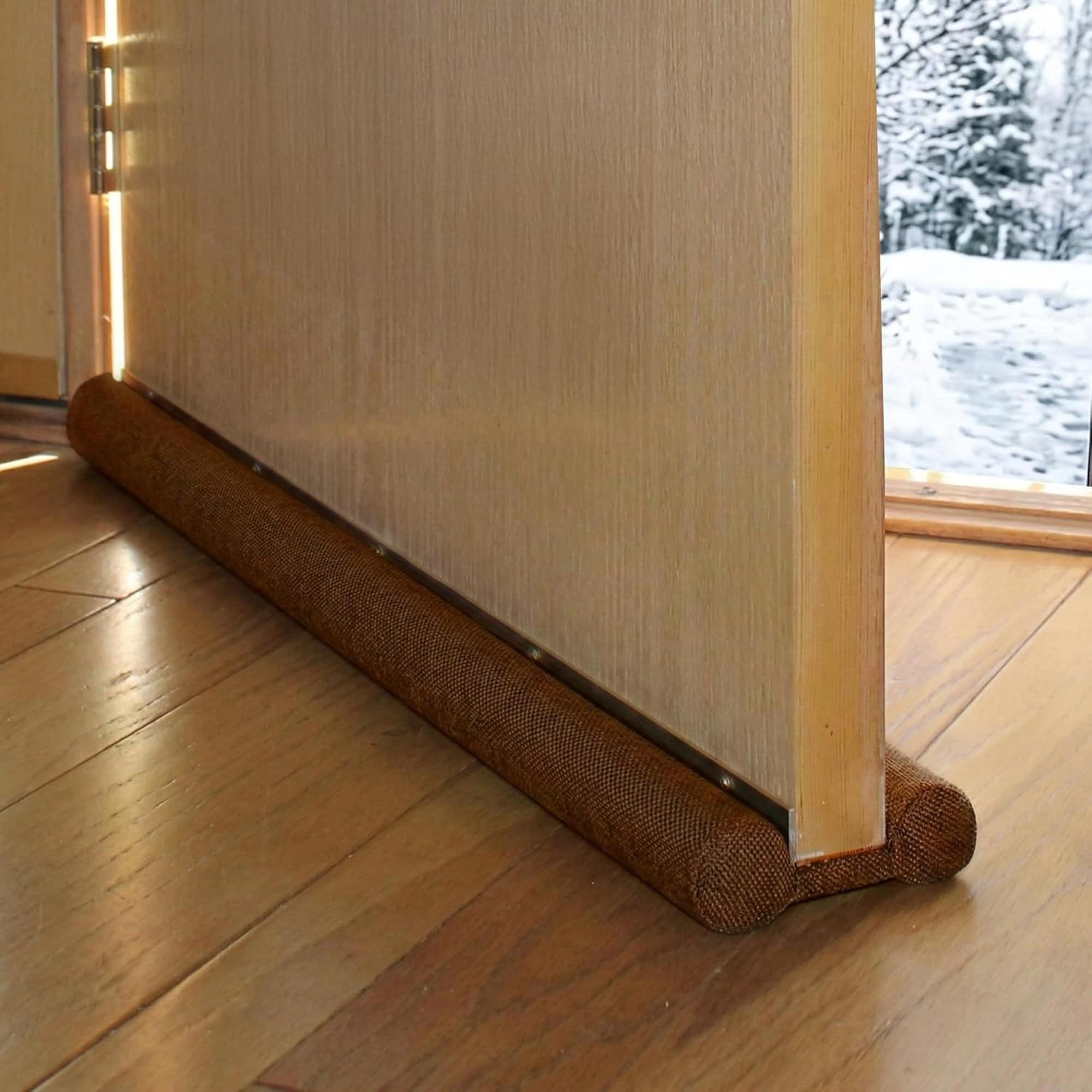 Numhew 36in L 2-Tube Brown Door Draft Stopper