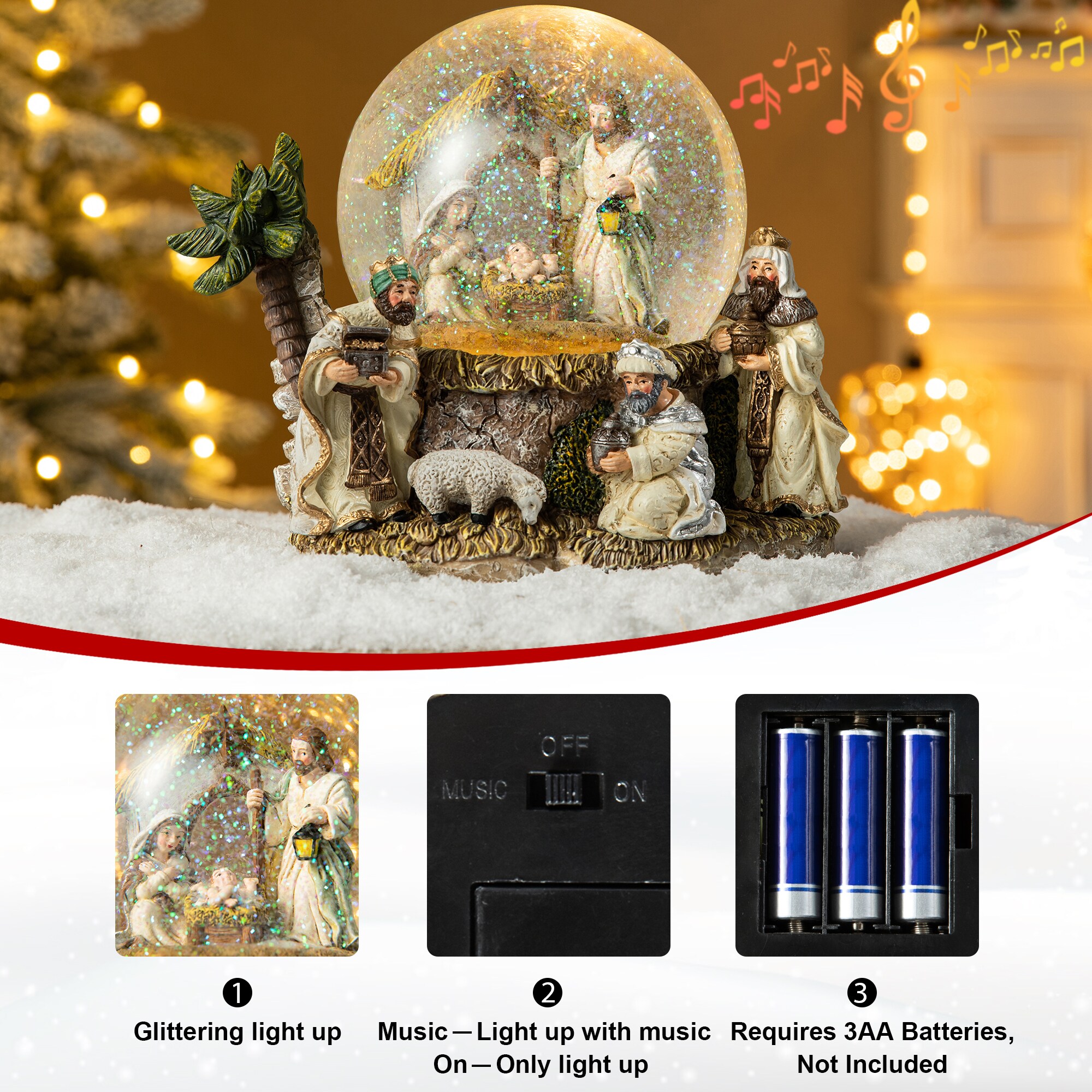 Glitzhome 2038500018 Table-Christmas-Decorations - View #6