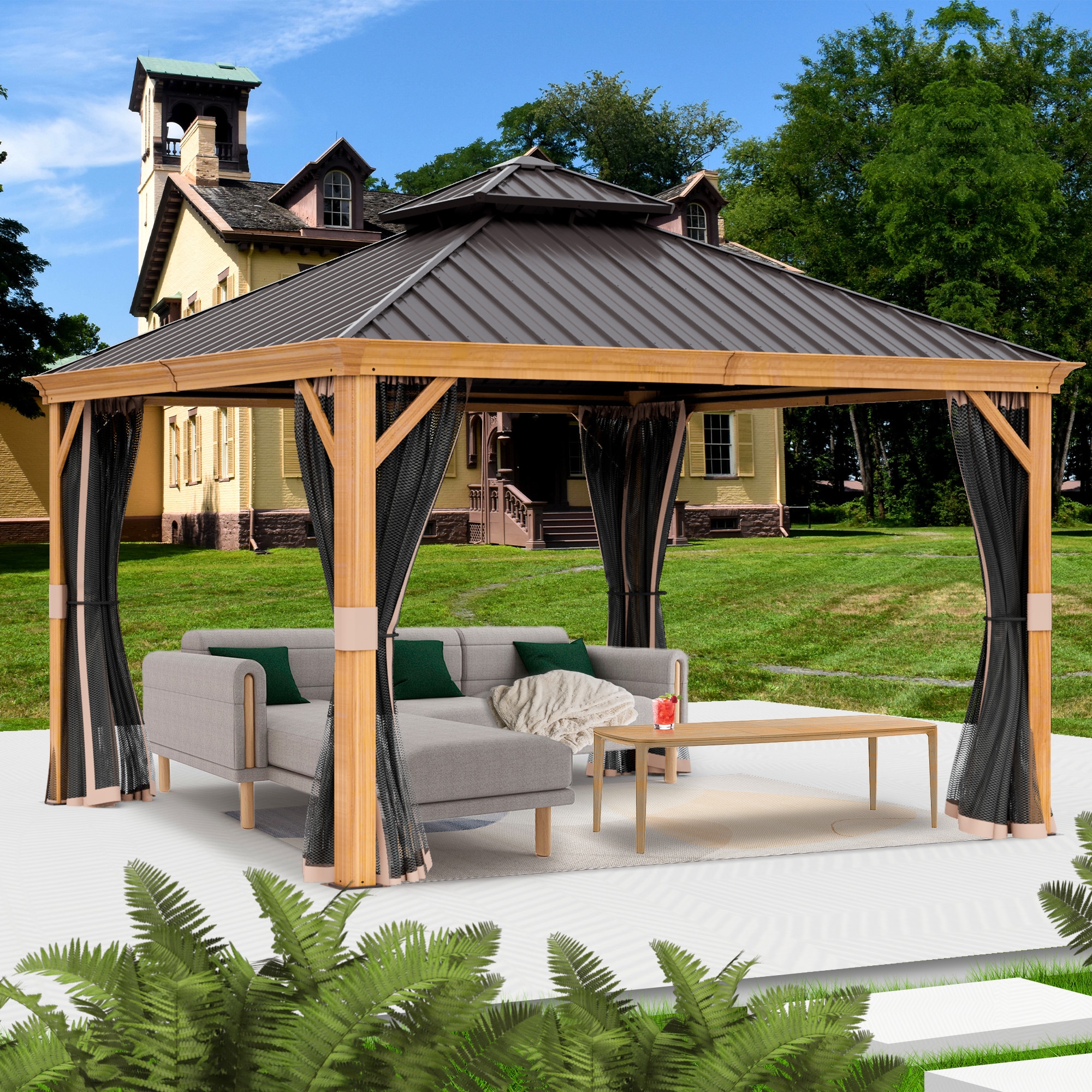 Kozyard KZPHG1212 Wood-Resin-Gazebos - View #2