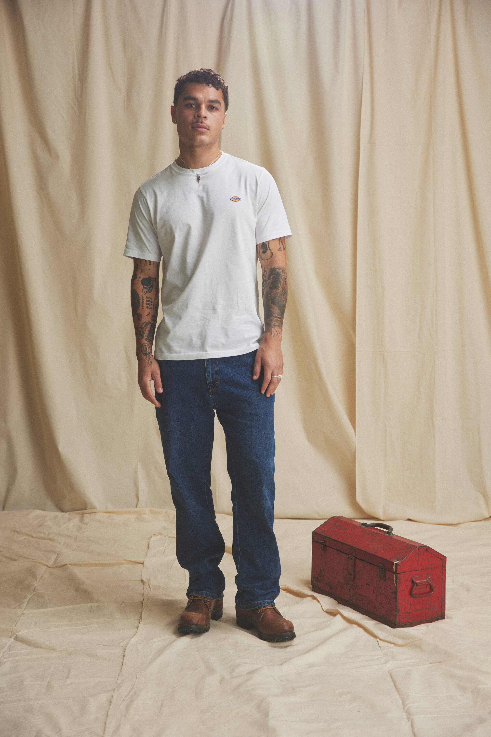 Dickies Men's Heavyweight Heathered Crew Neck T-Shirt - Short Sleeve, Rib Knit Collar, Chest Pocket, Big & Tall Sizes - View #5
