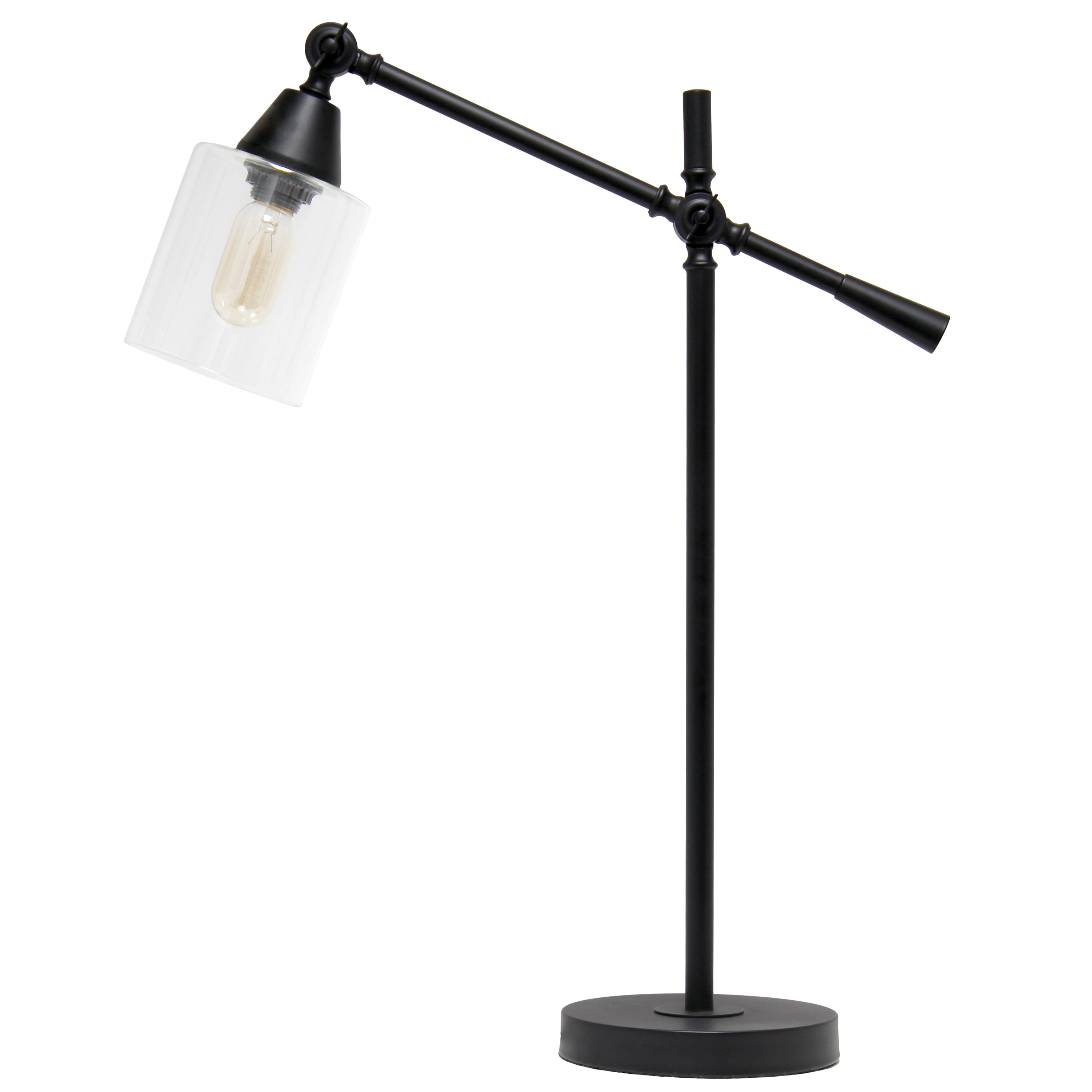 WELLFOR CW Magnifying Lamp 47-in Adjustable Magnifying Black Swing