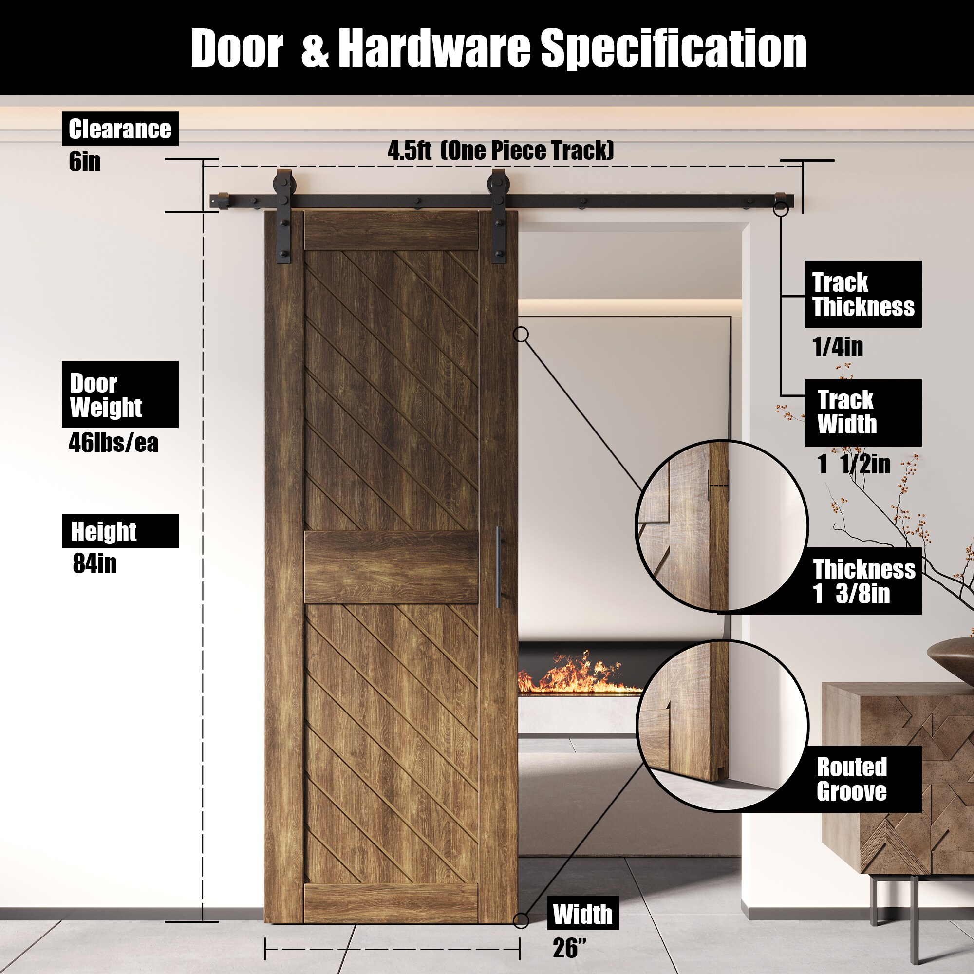 HOMACER YT1H054C-XT2-2684-WA Barn-Doors - View #2