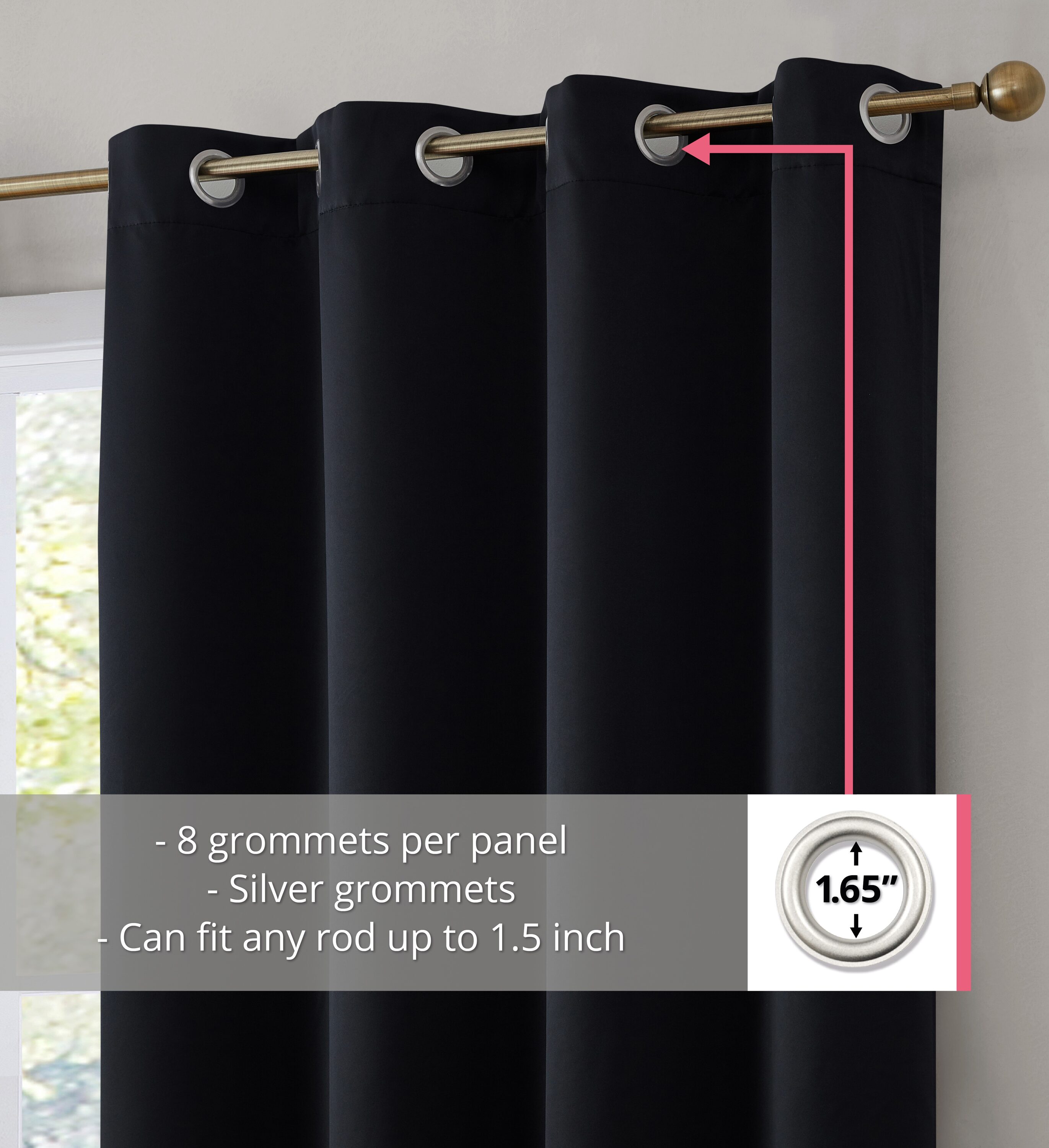 HLC.me DAKTA-BLK-42X63 curtains - View #2
