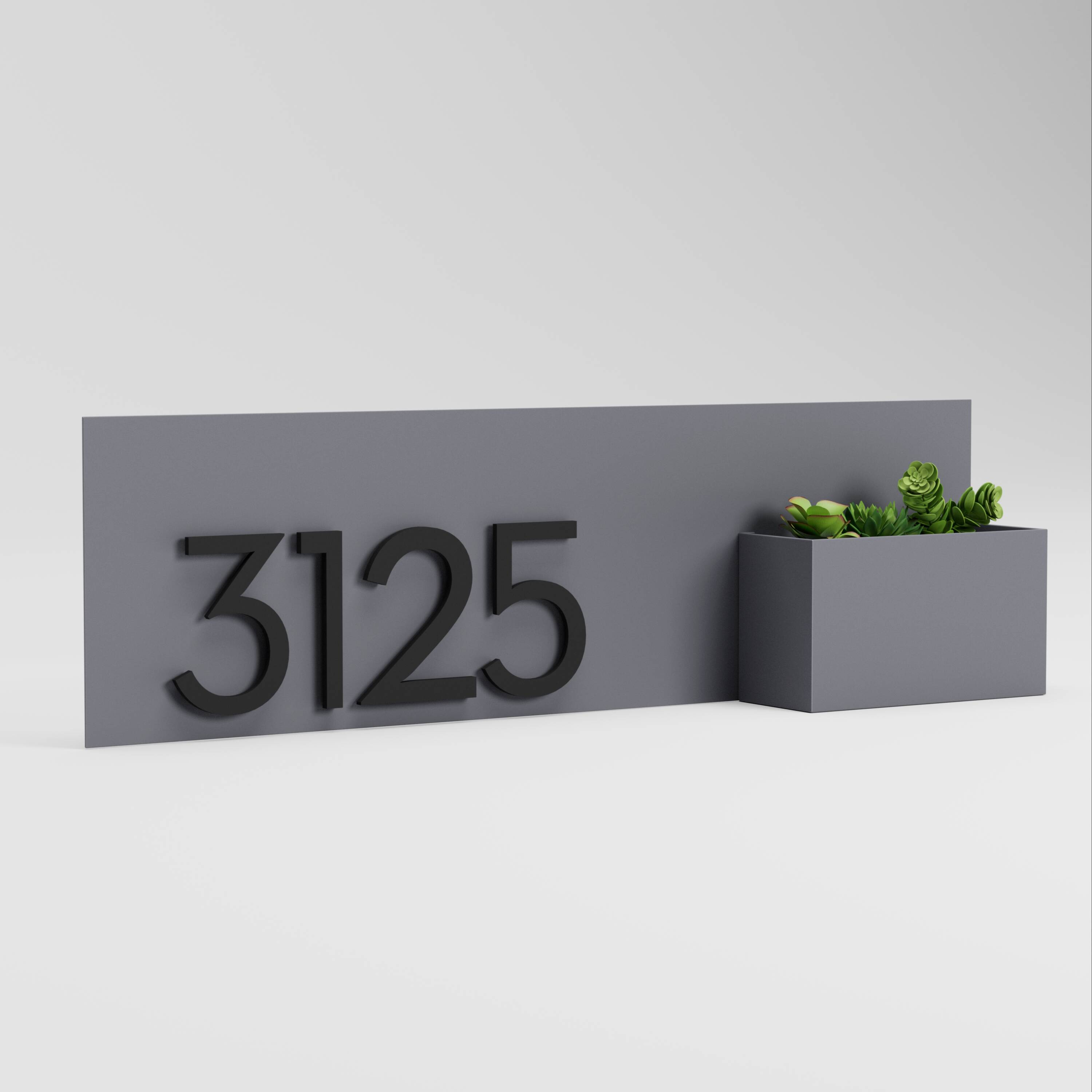 Post & Porch VISTA-GRAY Address Plaques 7-in H x 24-in W Gray Steel Address plaque