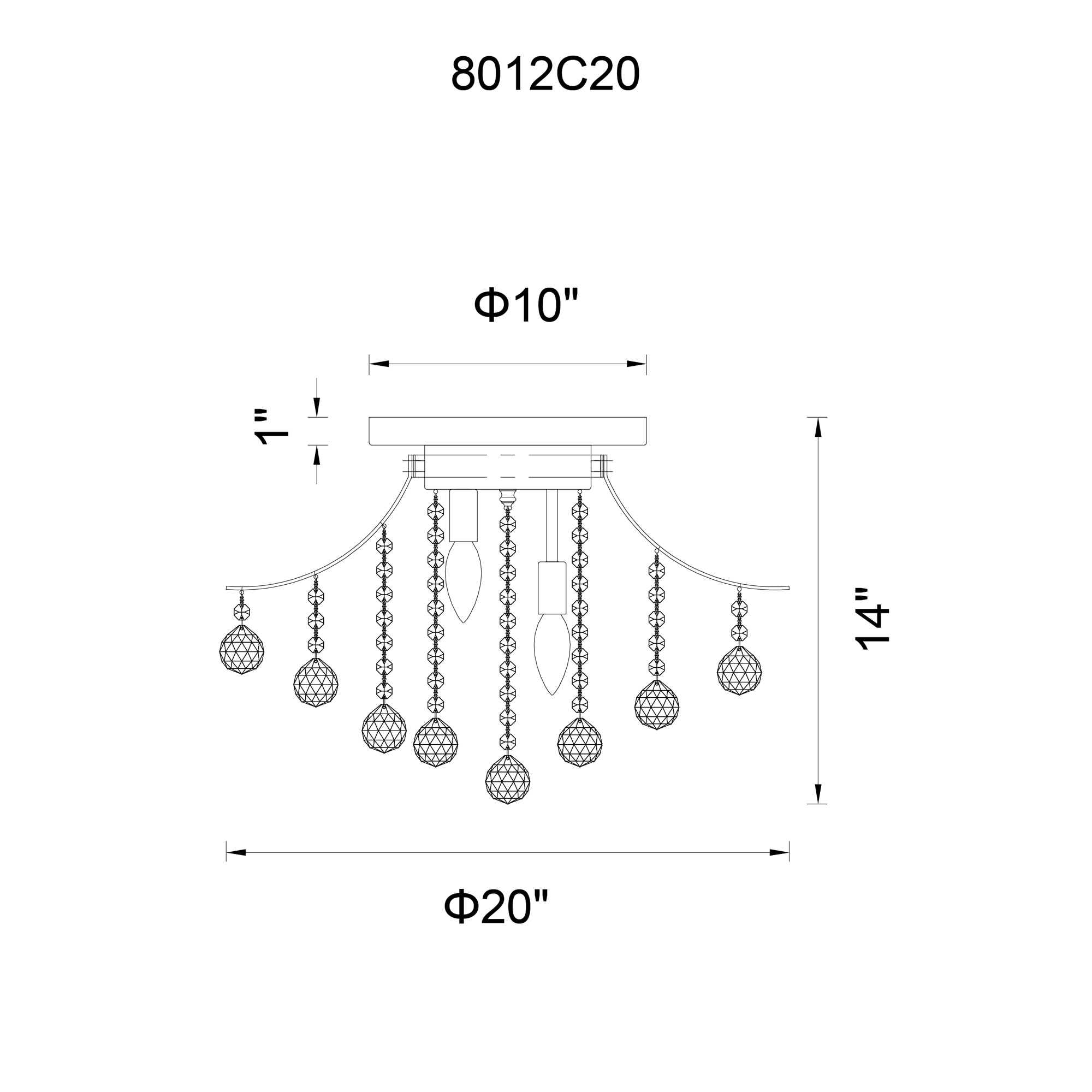 CWI Lighting 8012C20G flushmounts - View #3