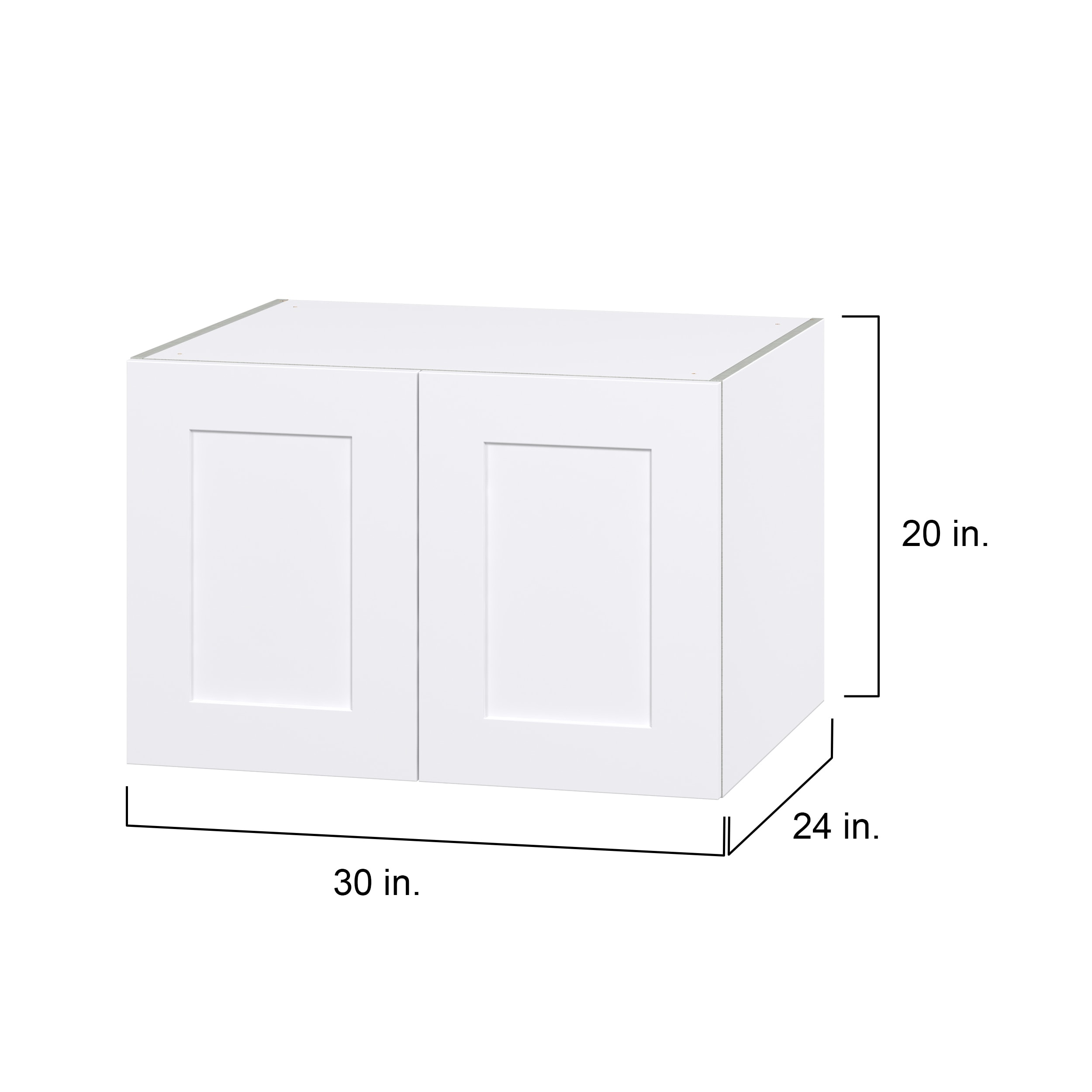 Hugo&Borg Jolie 30-in W x 20-in H x 24-in D Warm White Wall Fully Assembled Cabinet (Flat Panel Shaker Door Style)