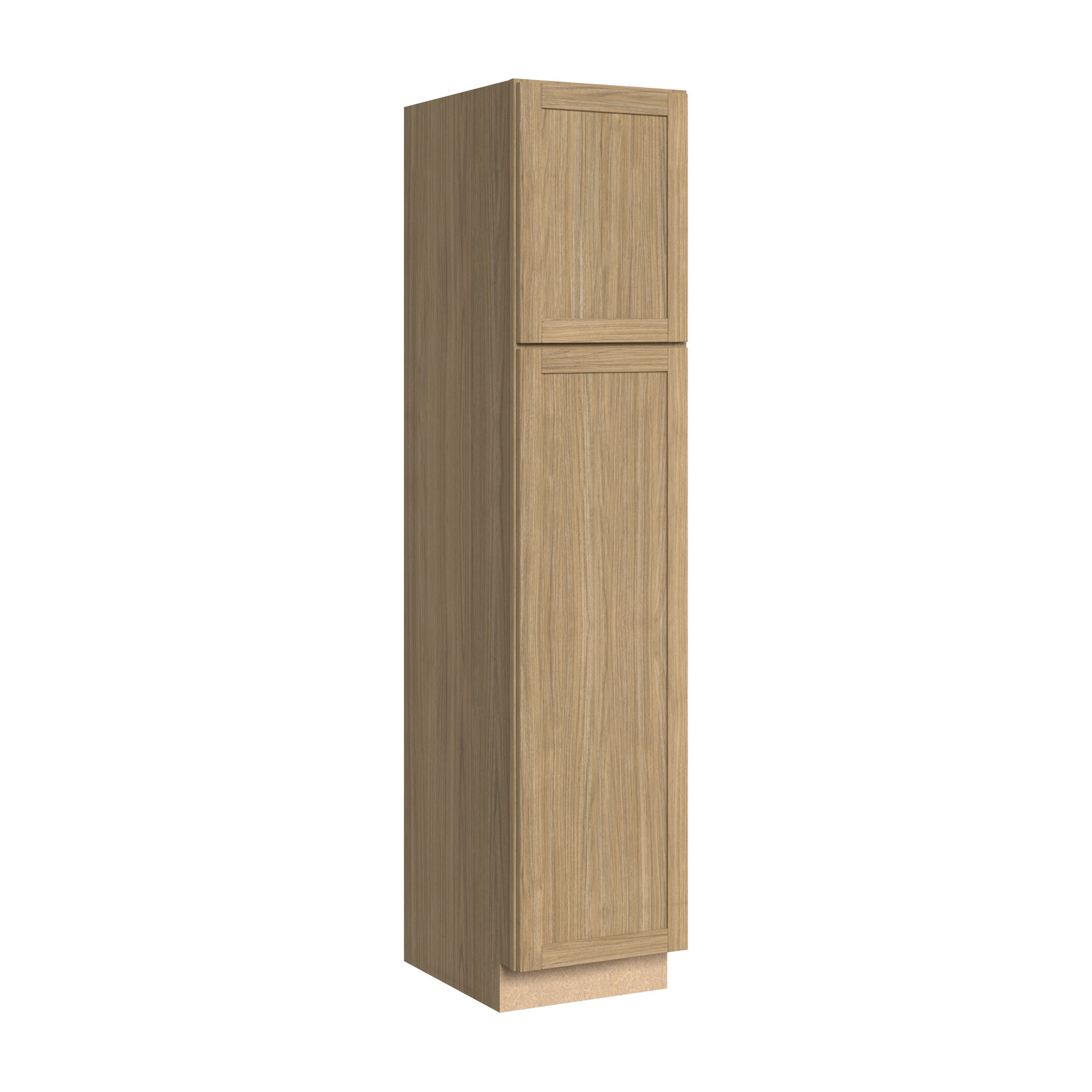 Project Source 18-in W x 84-in H x 24-in D Neutral Grain Laminate Pantry Fully Assembled Cabinet Recessed Panel Shaker